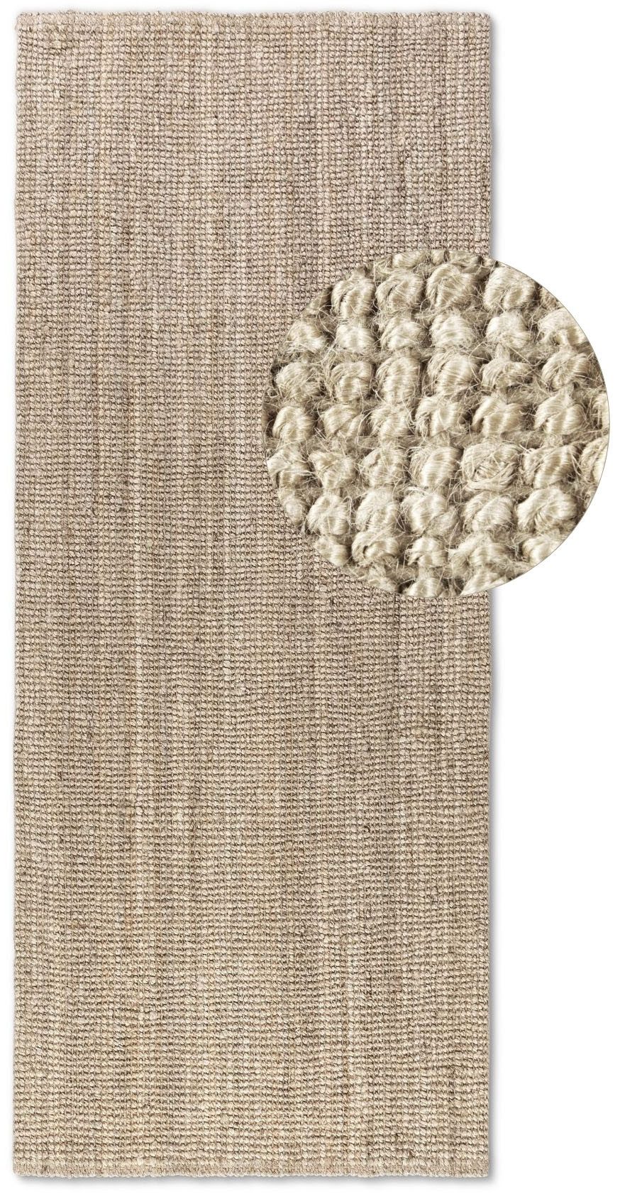 HANSE Home Vloerkleed Jaipur jute tapijt, als loper en rond 100% natuurlijke vezel, woonkamer, eetkamer, slaapkamer, grs