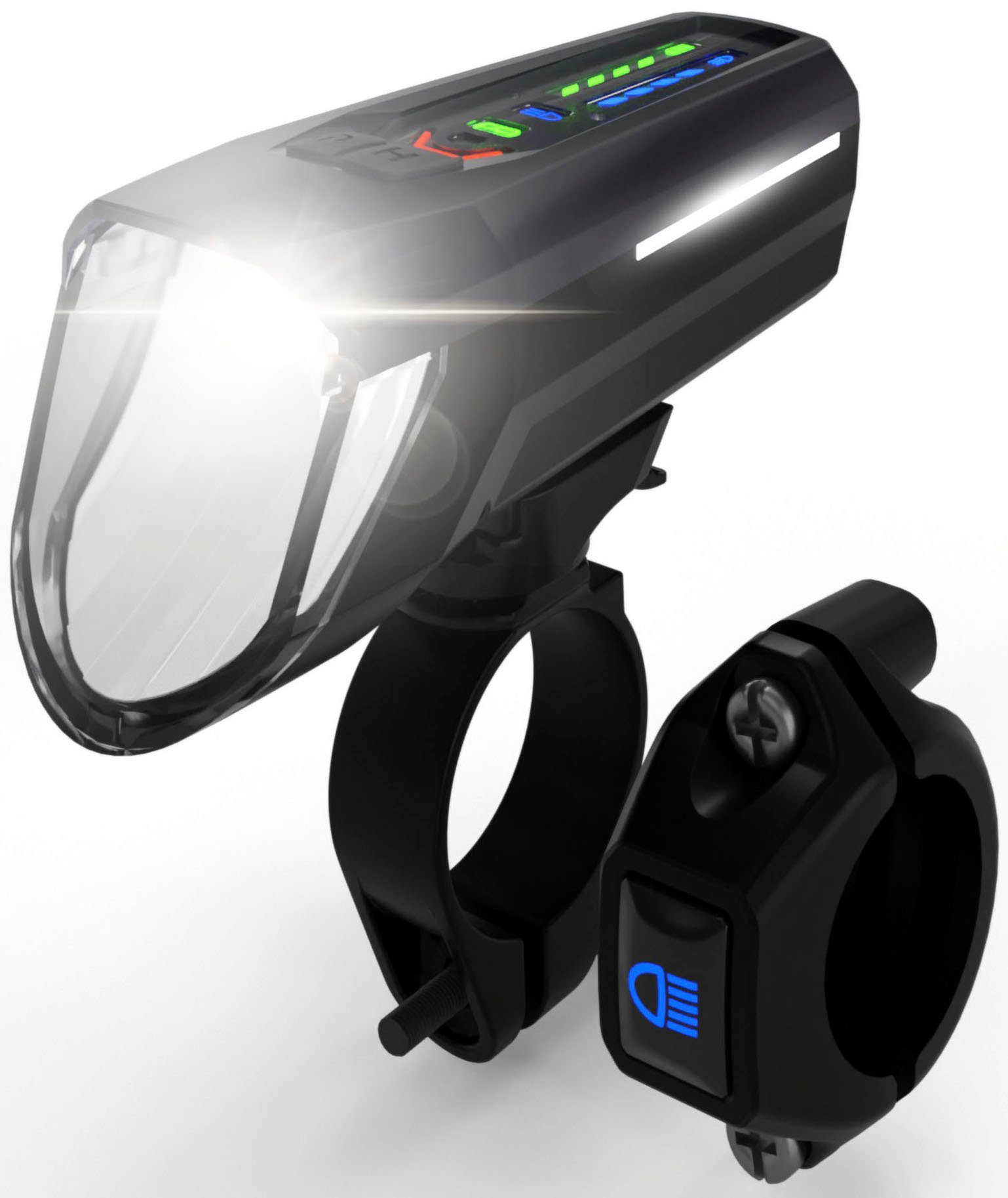 Fischer Fahrräder Fischer Fietskoplamp Led-accu frontlicht 100 lux groot licht fietsverlichting zwart