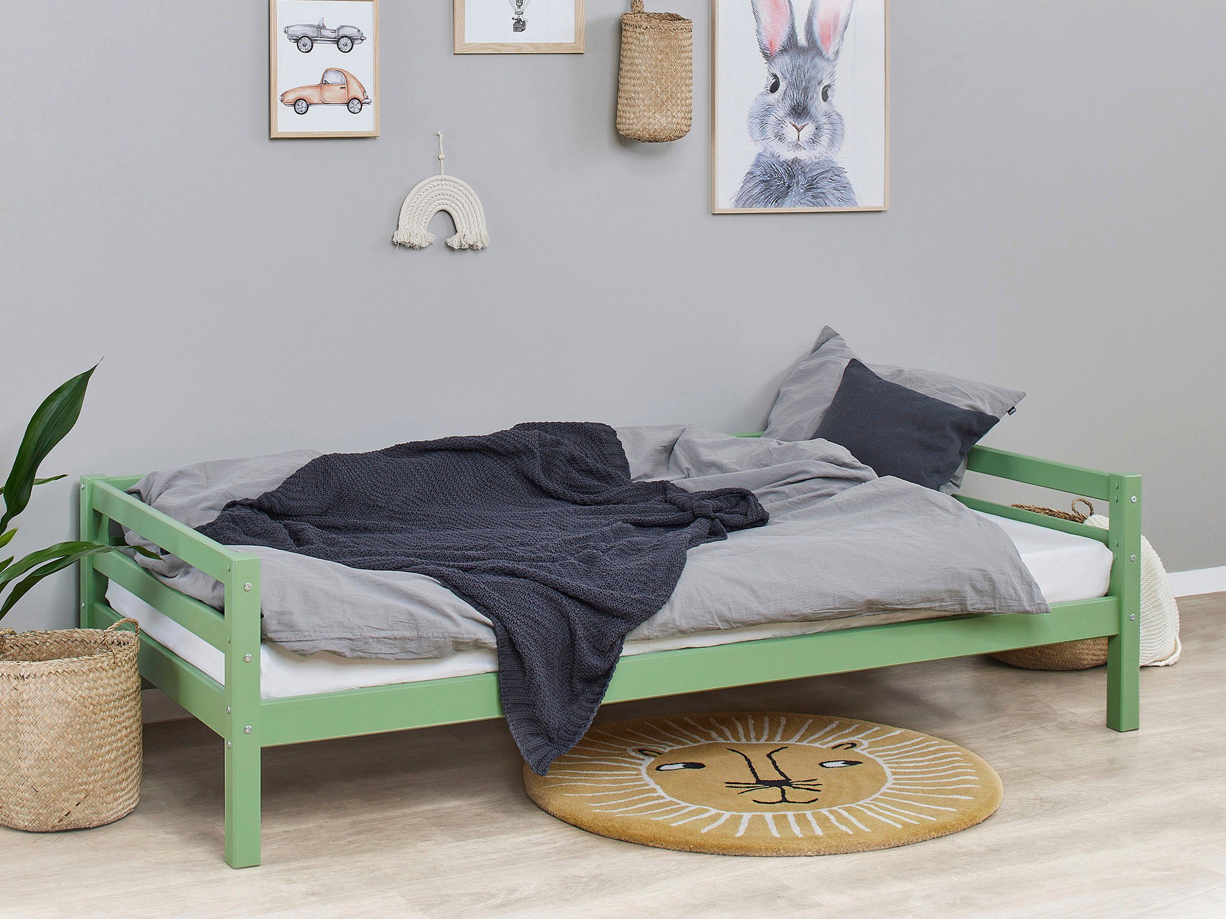 Hoppekids Slaapbank ECO Dream MY COLOR Kinderbed 90x200 massief wit of groen