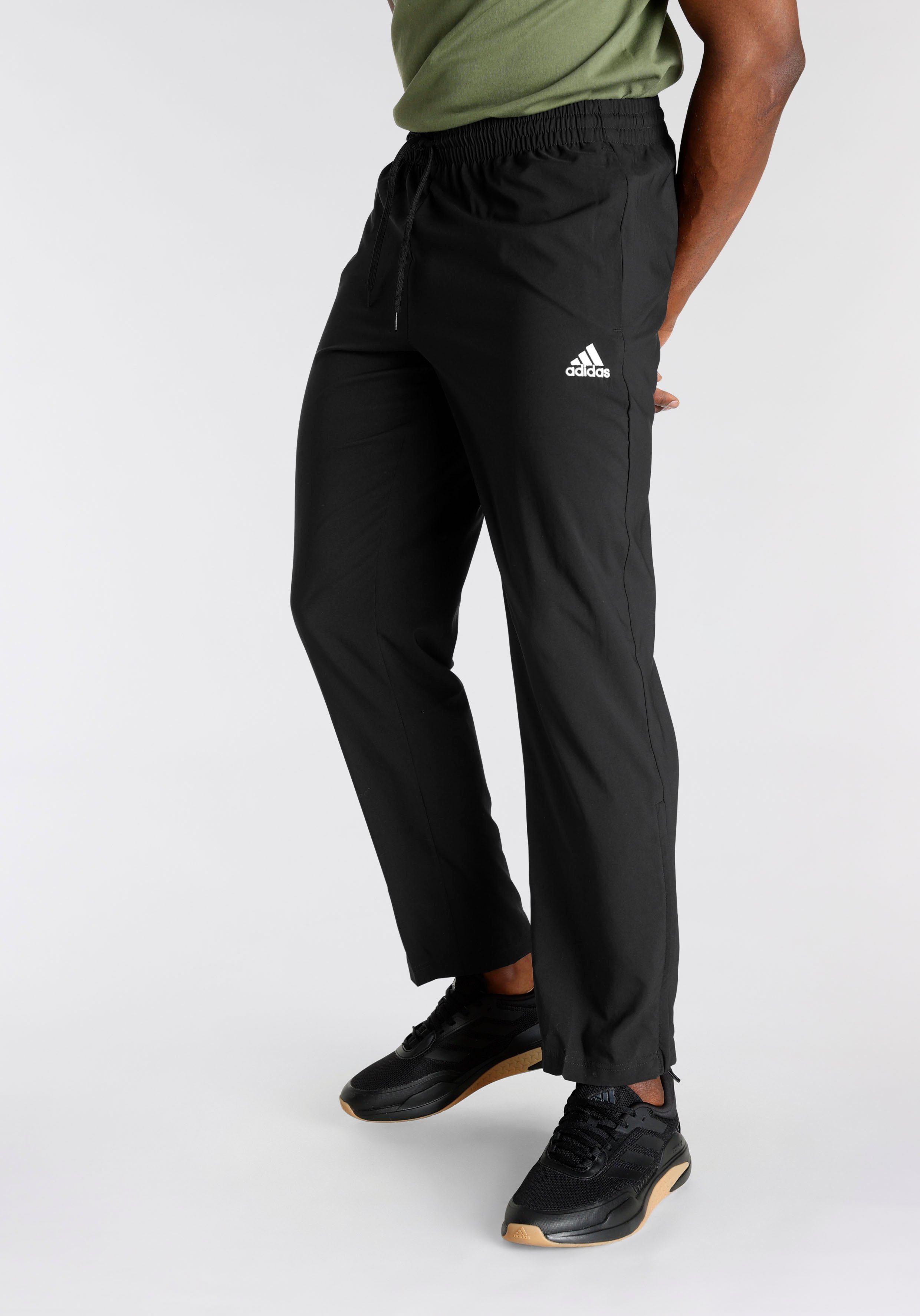 adidas sportswear sportbroek aeroready essentials stanford open hem embroidered small logo broek (1-delig) zwart