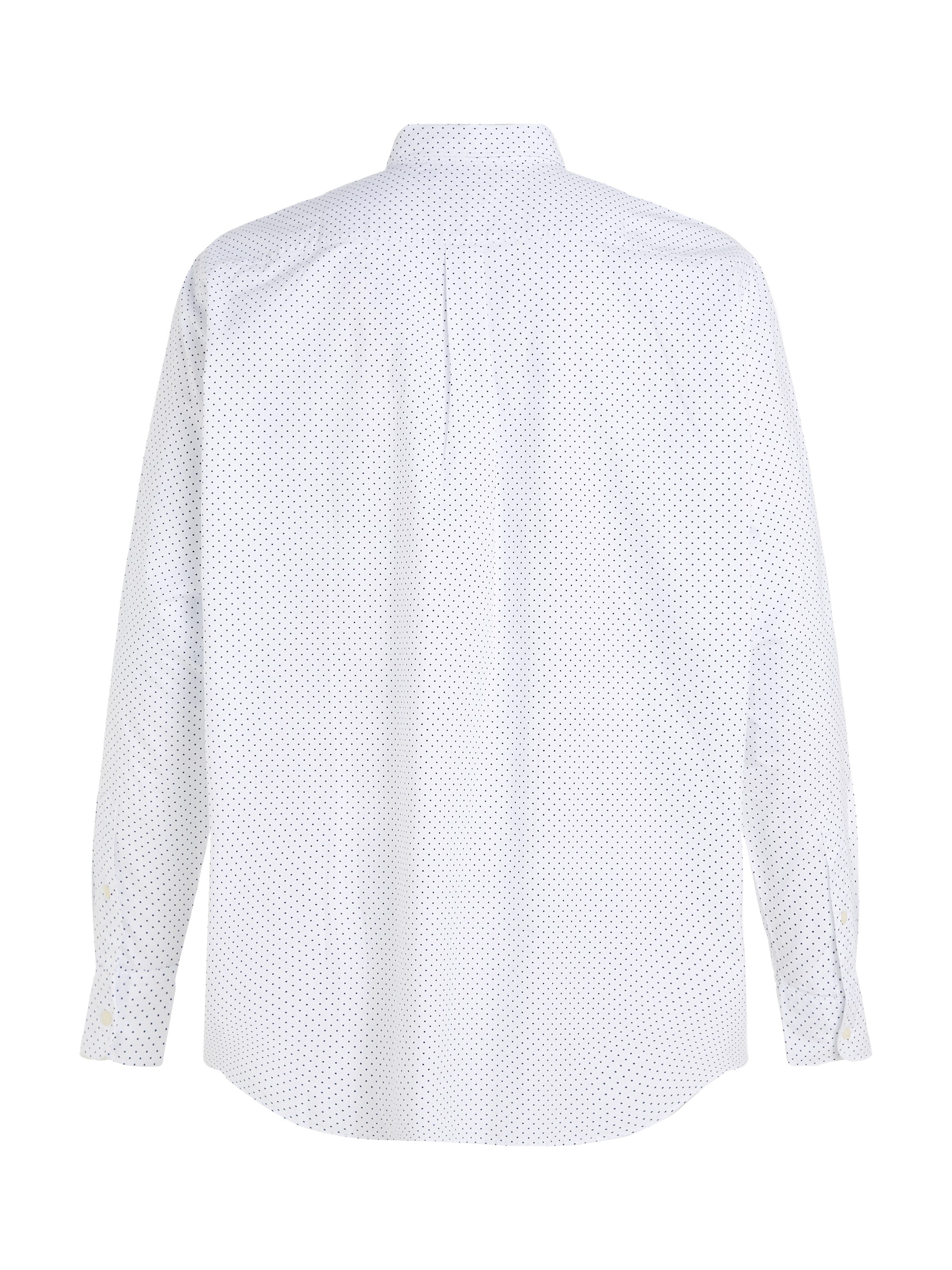 Tommy Hilfiger Overhemd met lange mouwen BT-FLEX POPLIN POLKA DOT S-B in grote maten, logoborduring