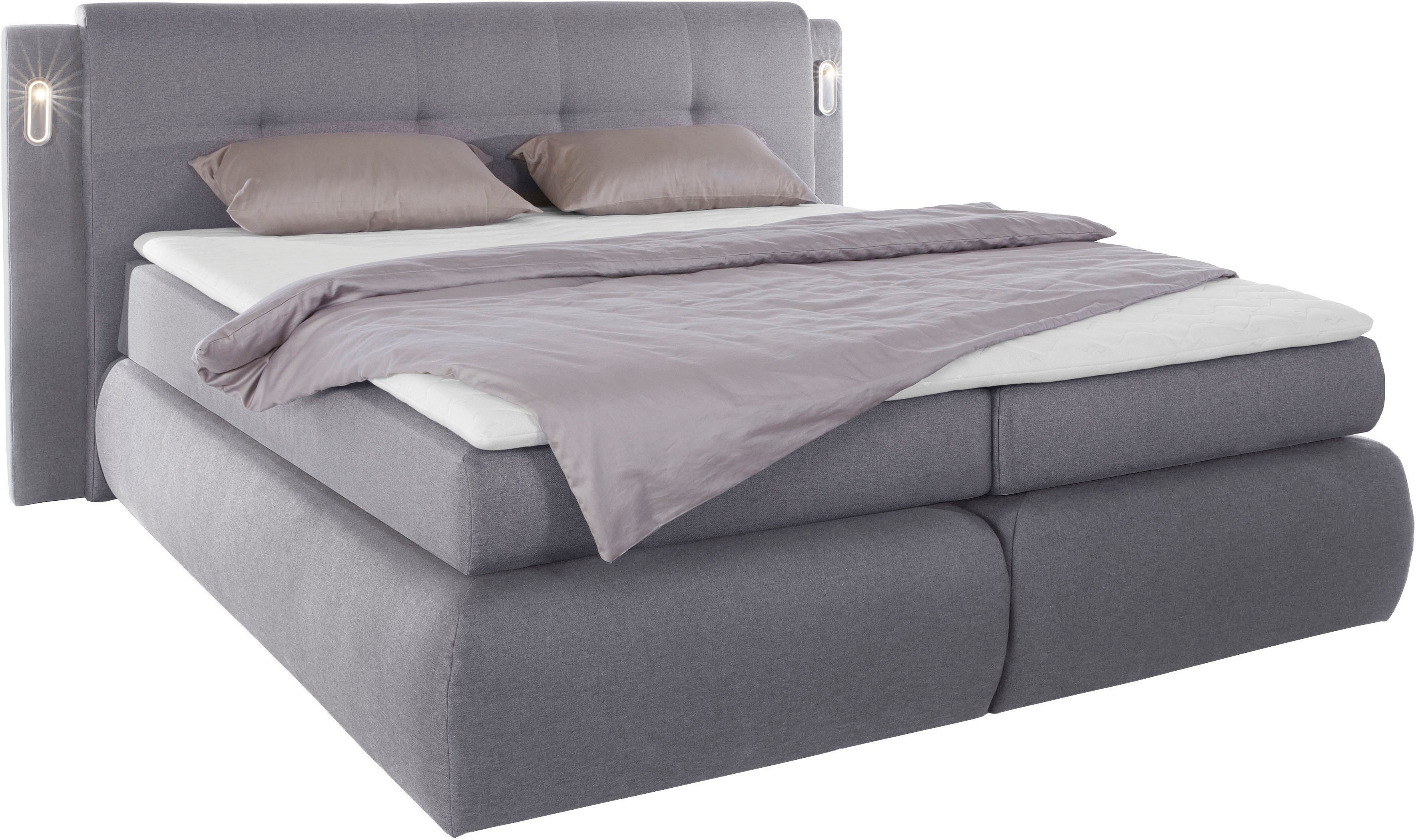 COLLECTION AB Boxspring Borna inclusief bedkist, ledverlichting en topmatras