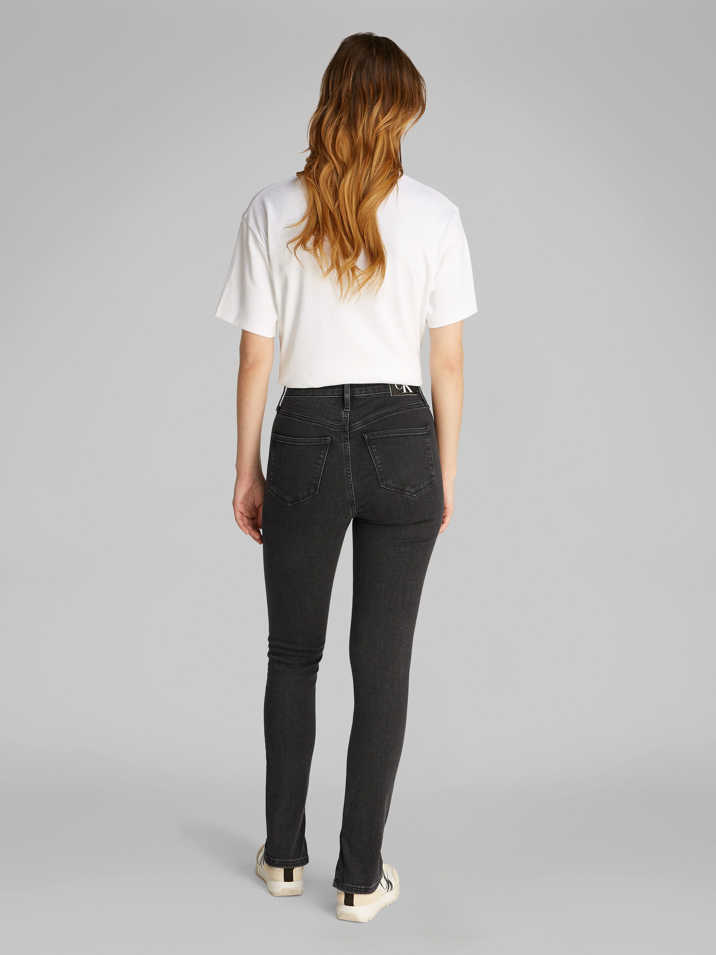 Calvin Klein Skinny fit jeans High rise skinny in zwarte wassing