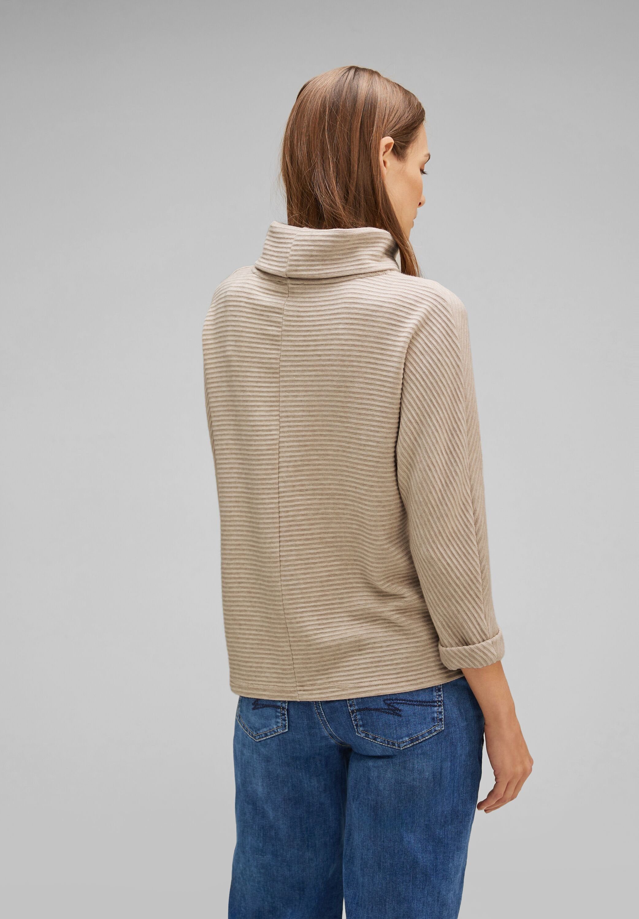 STREET ONE Shirt met 3/4-mouwen Shirt LTD QR structure scarf collar