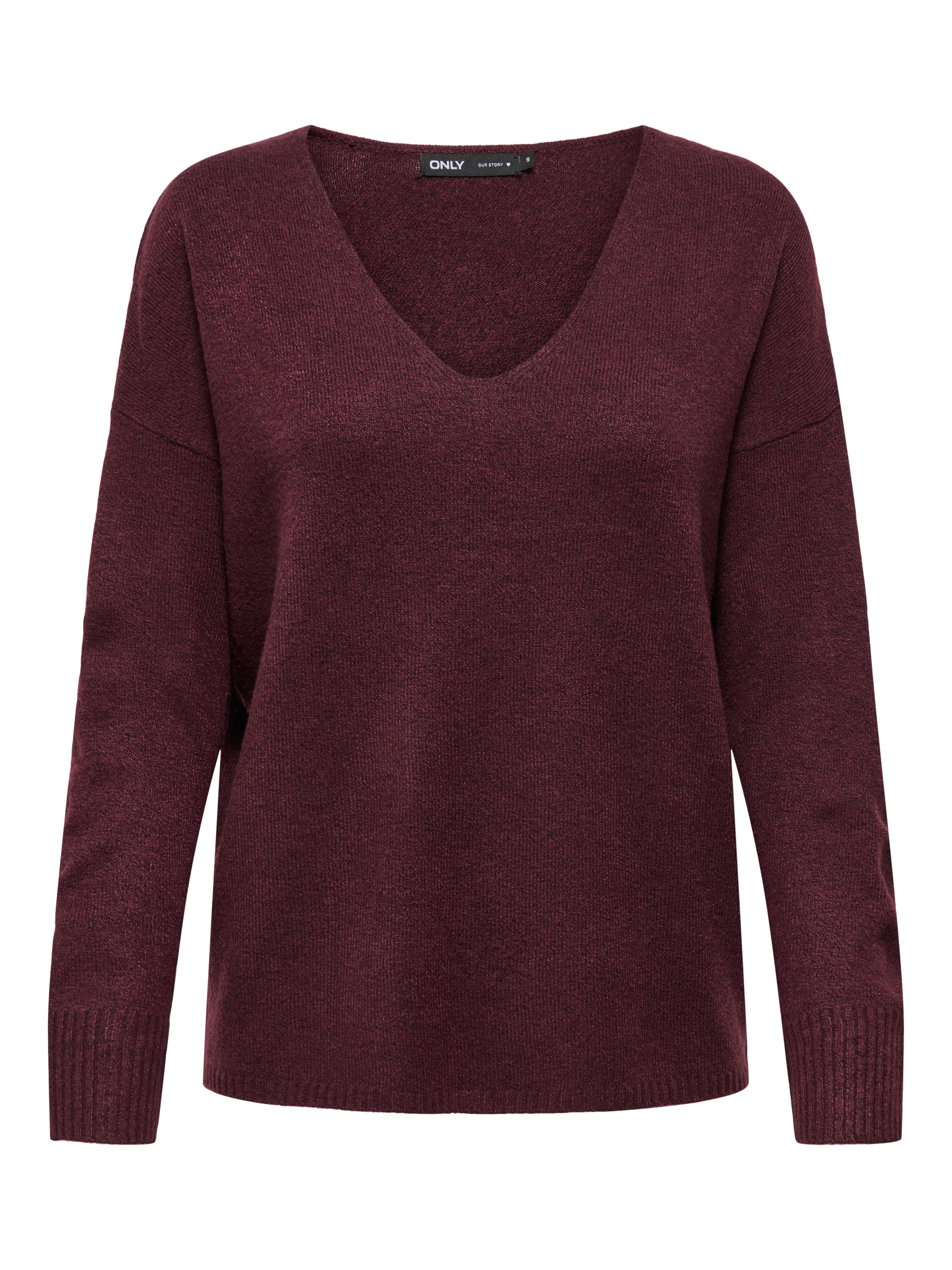 Only Trui met V-hals ONLRICA LIFE L/S V-NECK PULLO KNT NOOS