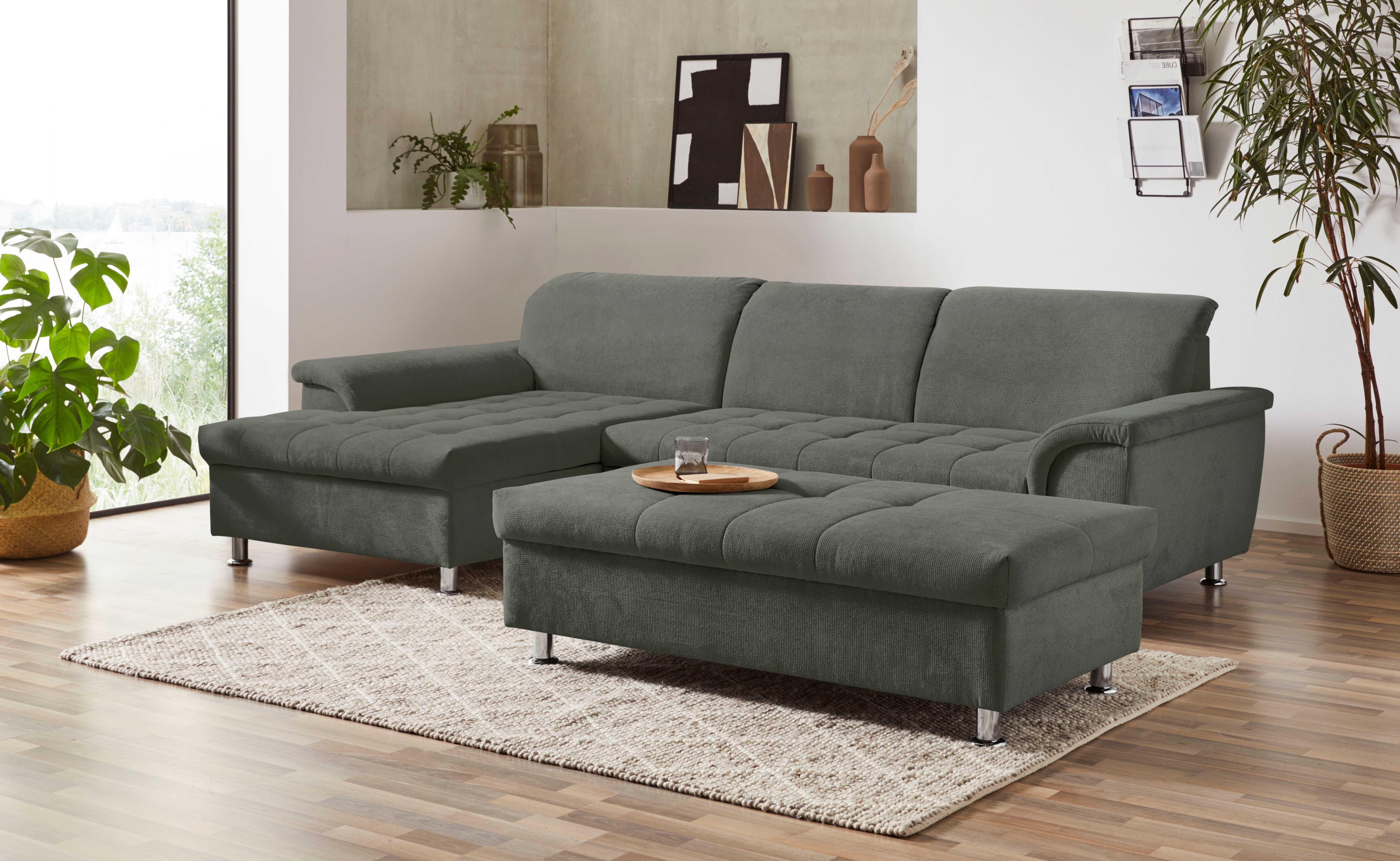 DOMO collection Hoekbank Franzi L-vorm naar keuze met verstelbare hoofdsteun (dan diepte: 170 cm)