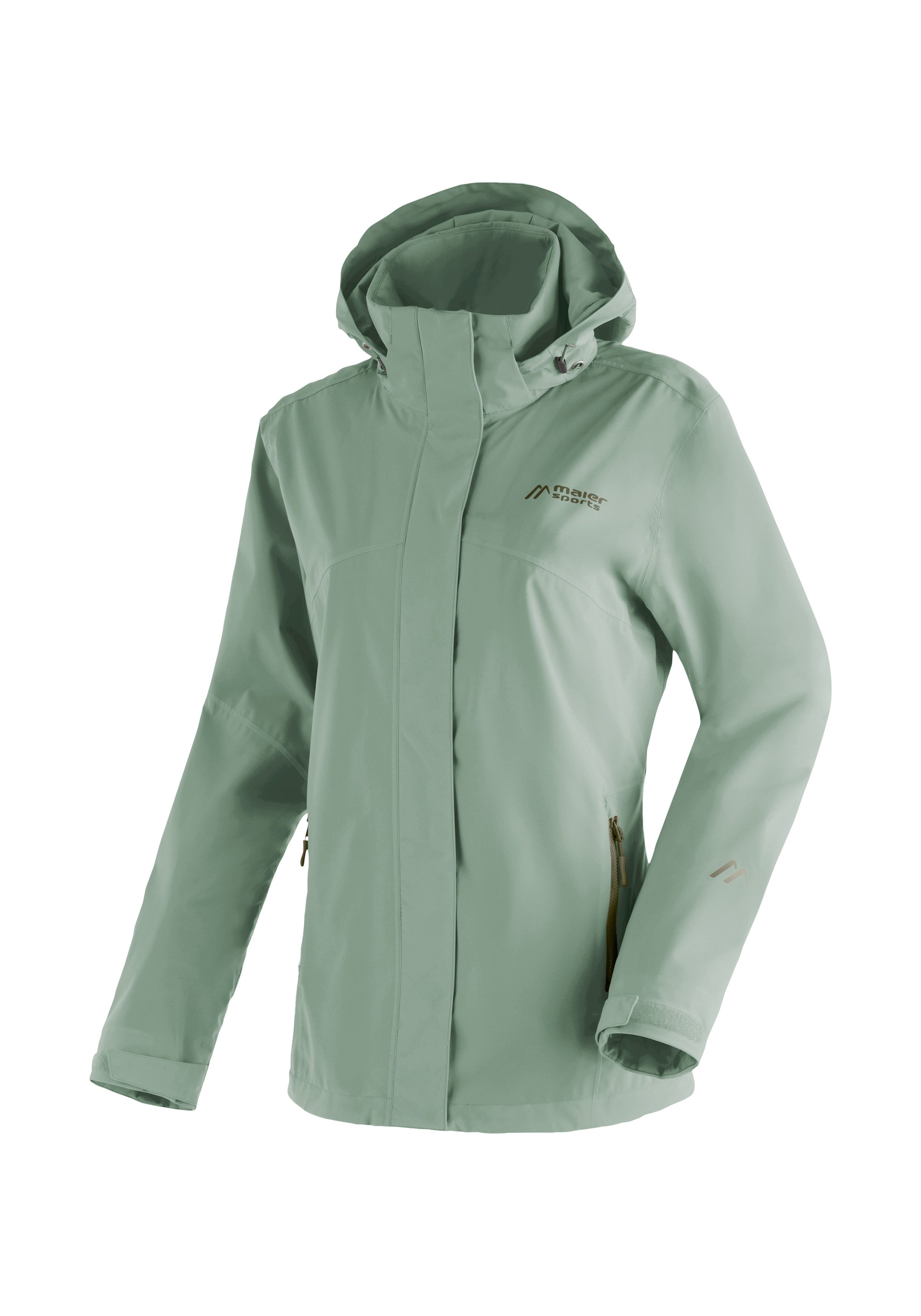 Maier Sports Outdoorjack Metor rec W Dames regenjack met capuchon, waterdicht, 2 buitenzakken, binnenzak