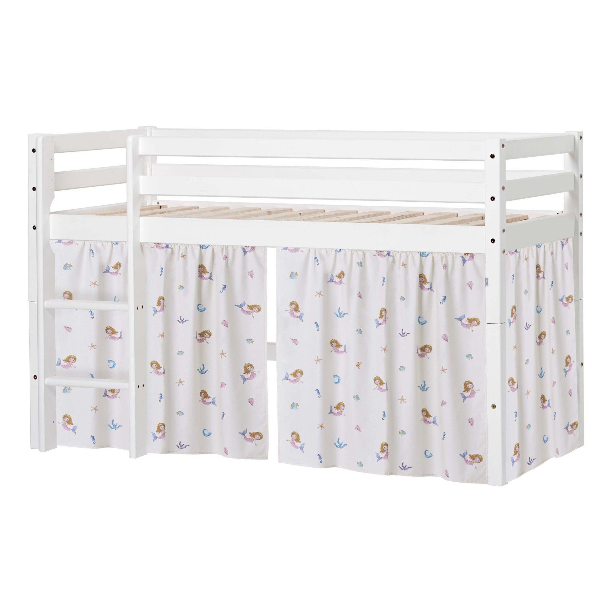 Hoppekids Speelgoed Eco Dream Massief houten bed met zeemeermingordijn met oprolbare...