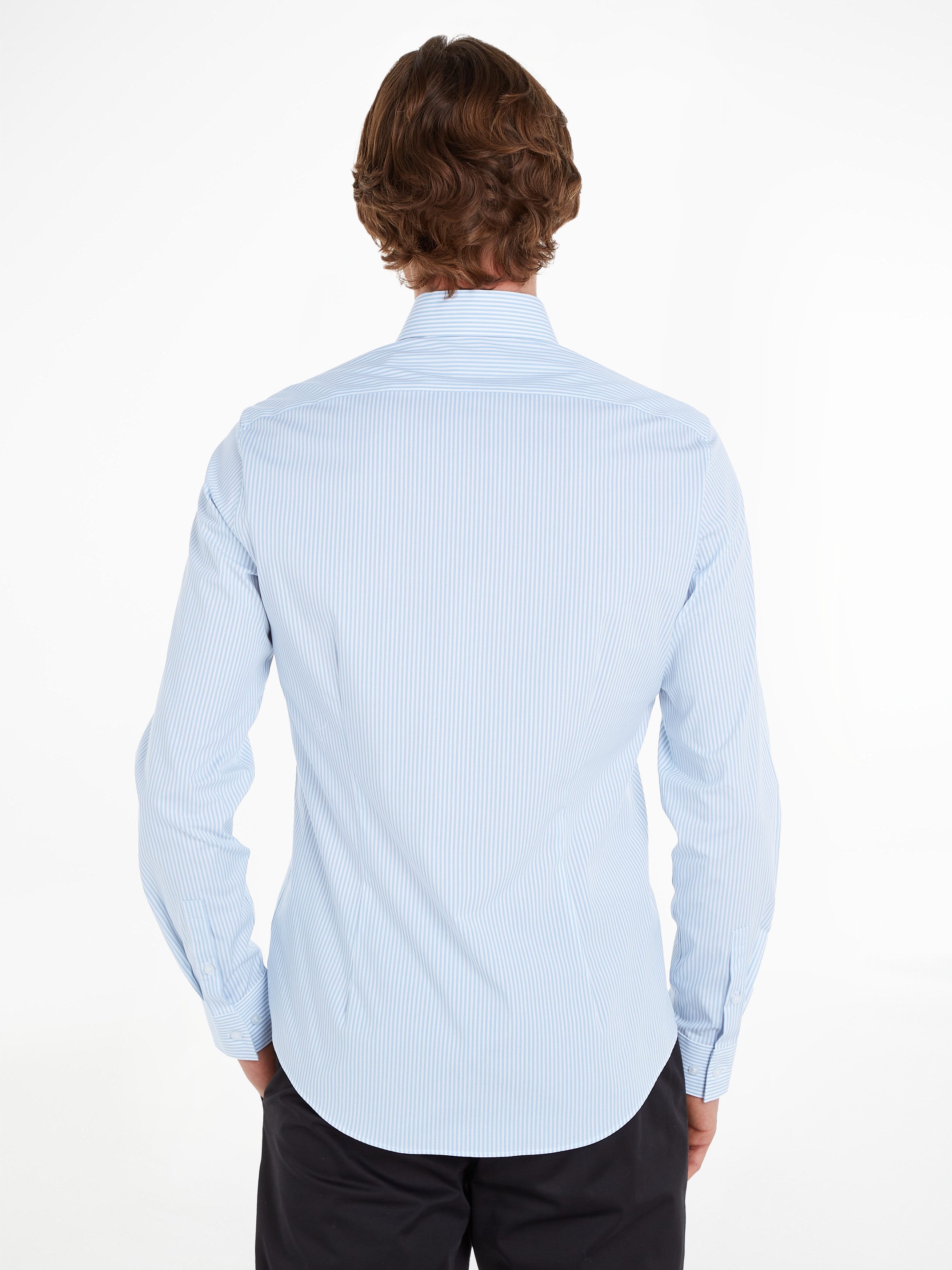 Calvin Klein Overhemd met lange mouwen POPLIN STRIPE SLIM SHIRT