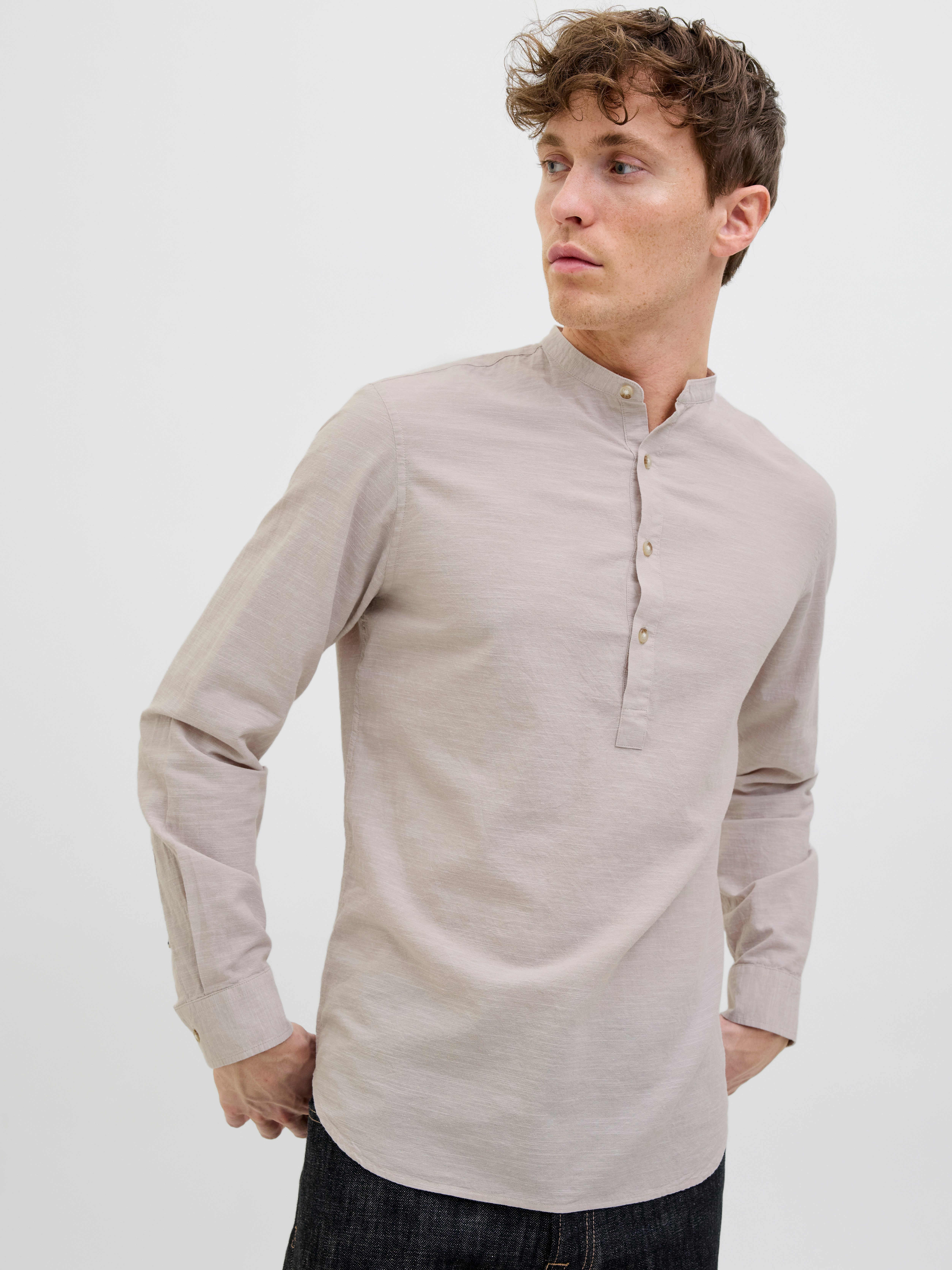 Jack & Jones Overhemd met lange mouwen JJESUMMER HALF PLACKET SHIRT LS SN
