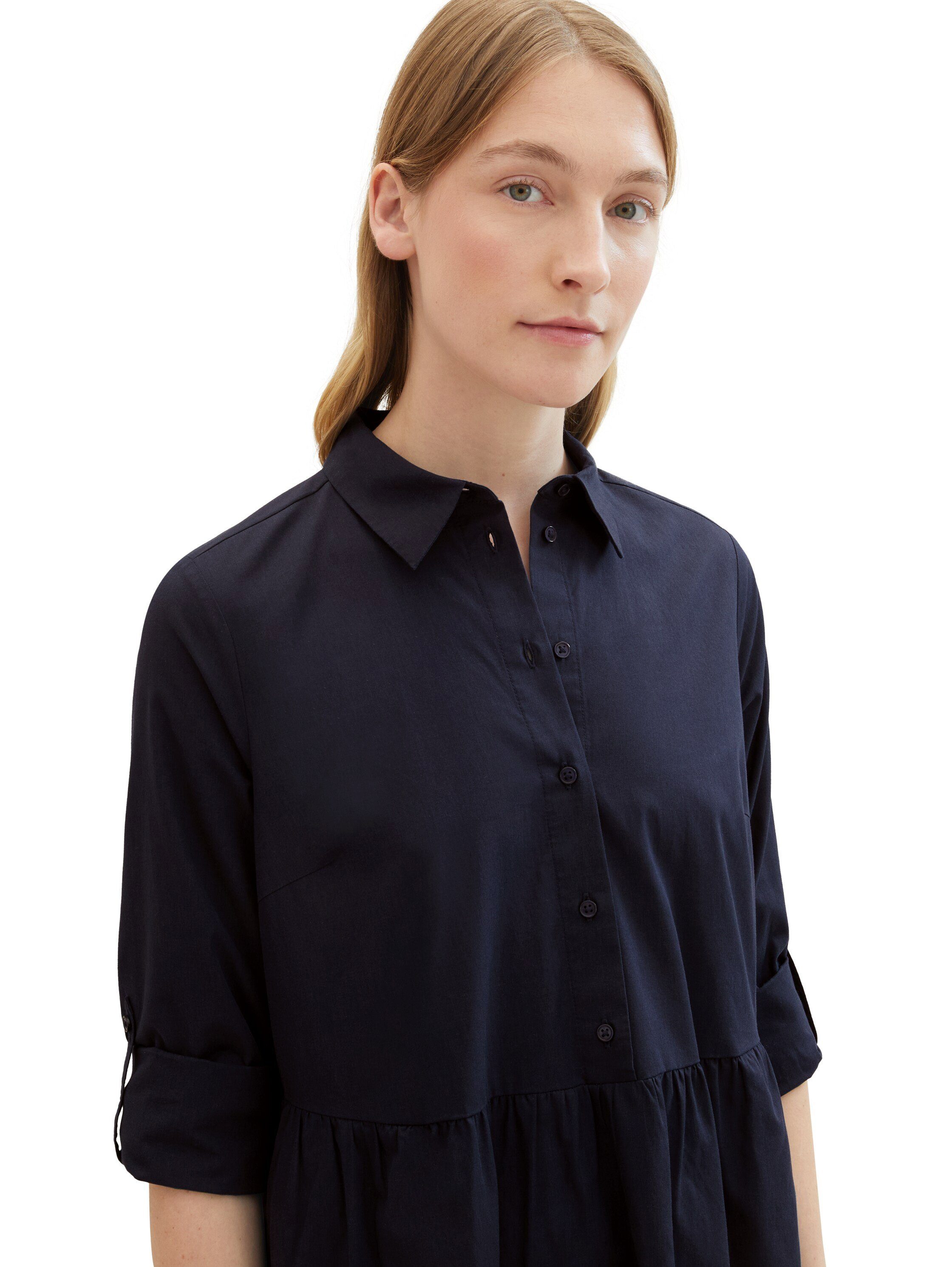 Tom Tailor Jurk met overhemdkraag POPLIN met knoopsluiting