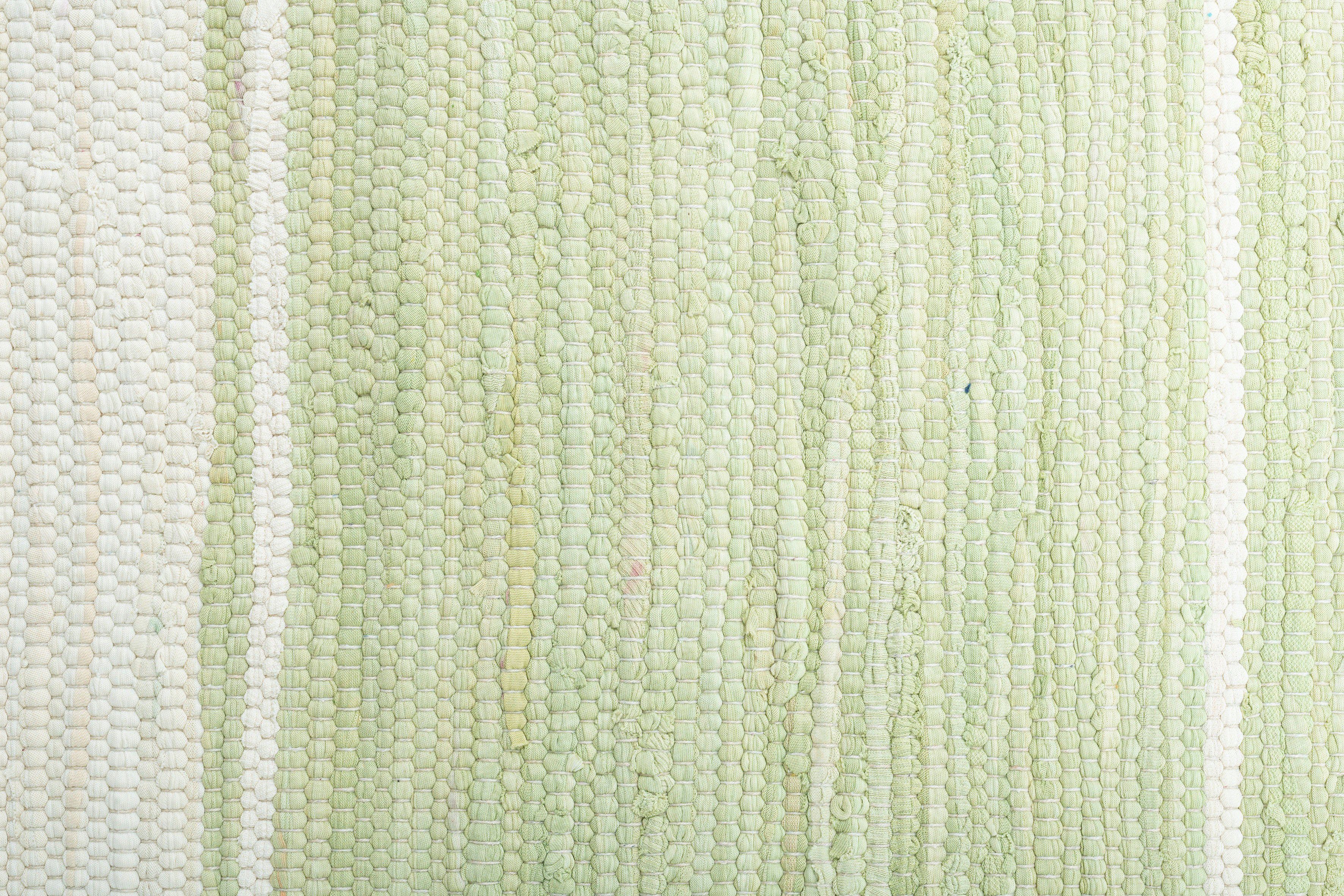 THEKO Vloerkleed Stripe Cotton Platweefsel, gestreept, puur katoen, met de hand geweven, met franje