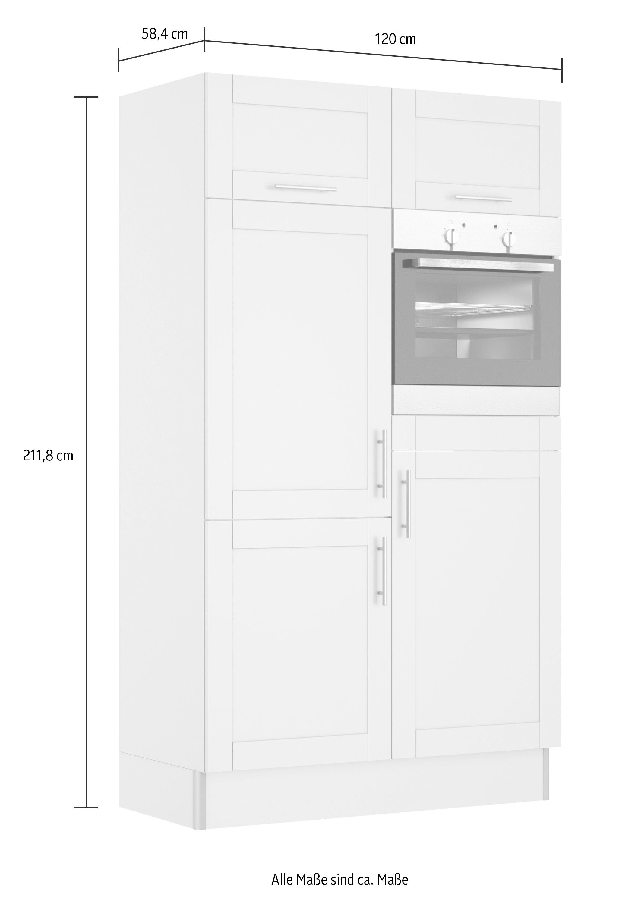 Kochstation Keuken KS-Ahus, Bak-/Koelmodule Breedte 120 cm, naar keuze met elektrische apparaten, softclose functie, MDF fronten