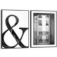 reinders! artprint frans balkon stijlvol - modern - frankrijk (2 stuks) zwart