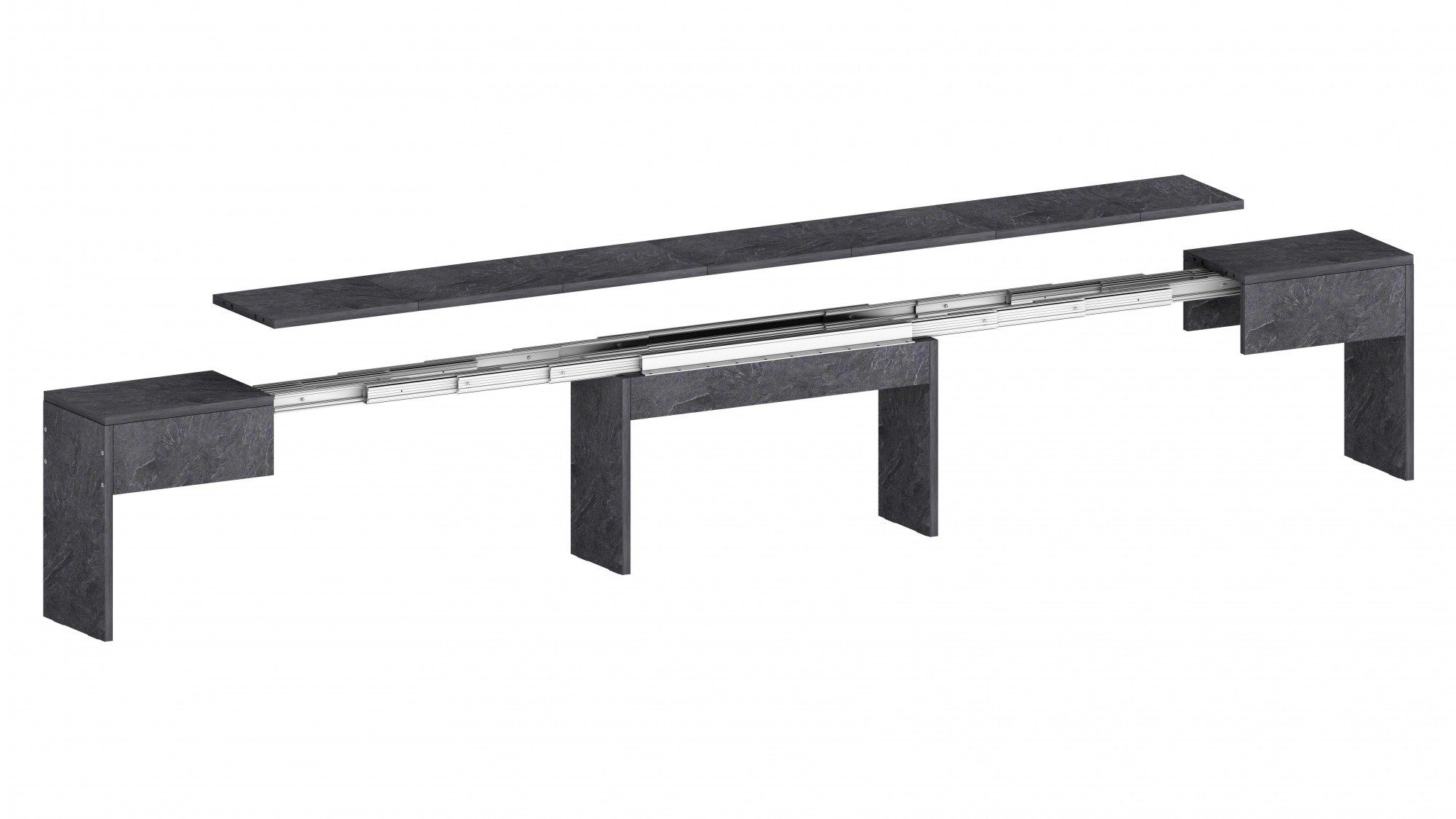 INOSIGN Zitbank Praktika, Zitbank, Bank met uittrekfunctie, uittrekbaar van 66 naar 290 cm (1 stuk)