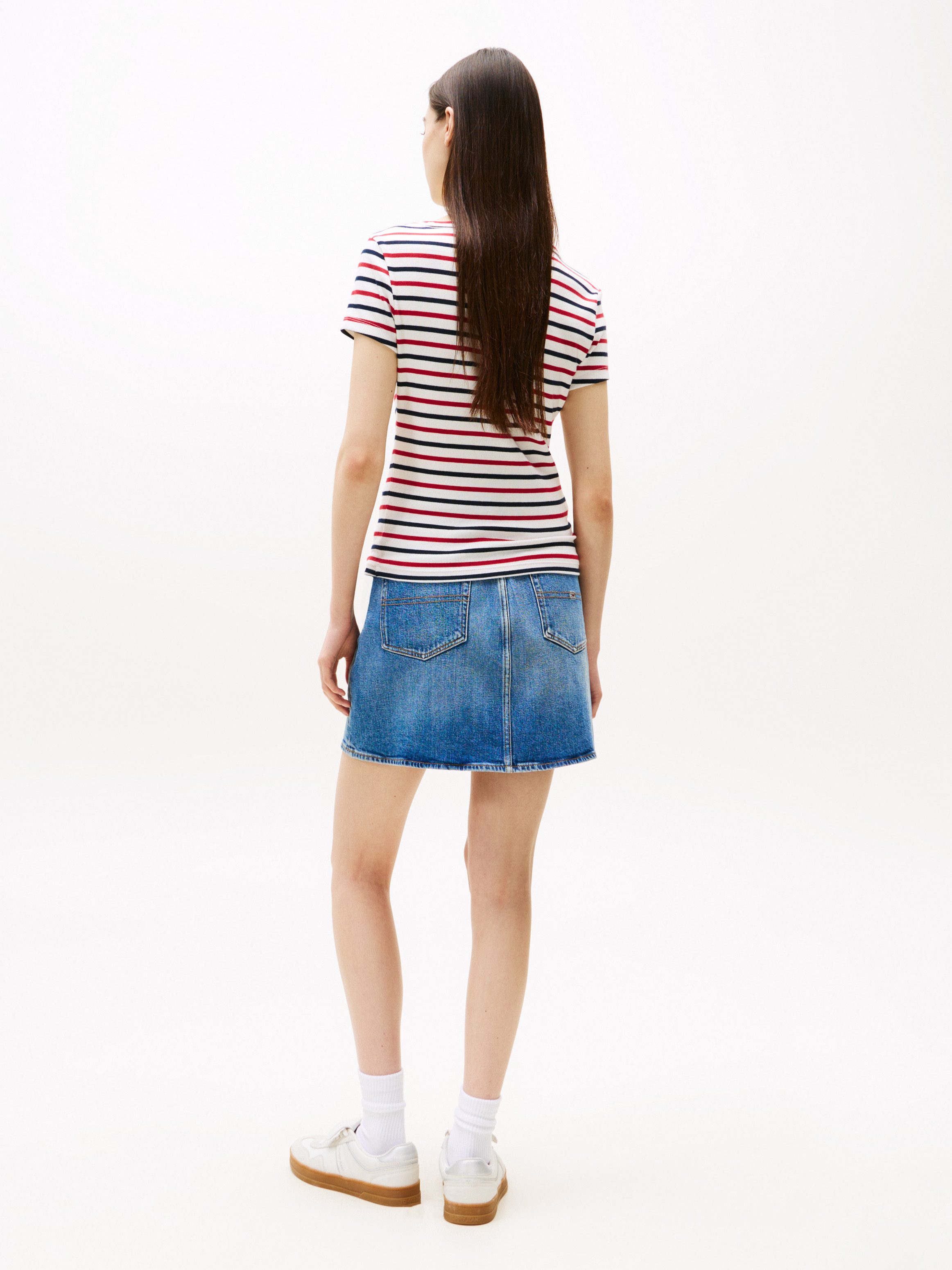 TOMMY JEANS T-shirt TJW SLIM ESSENTIAL RIB V SS