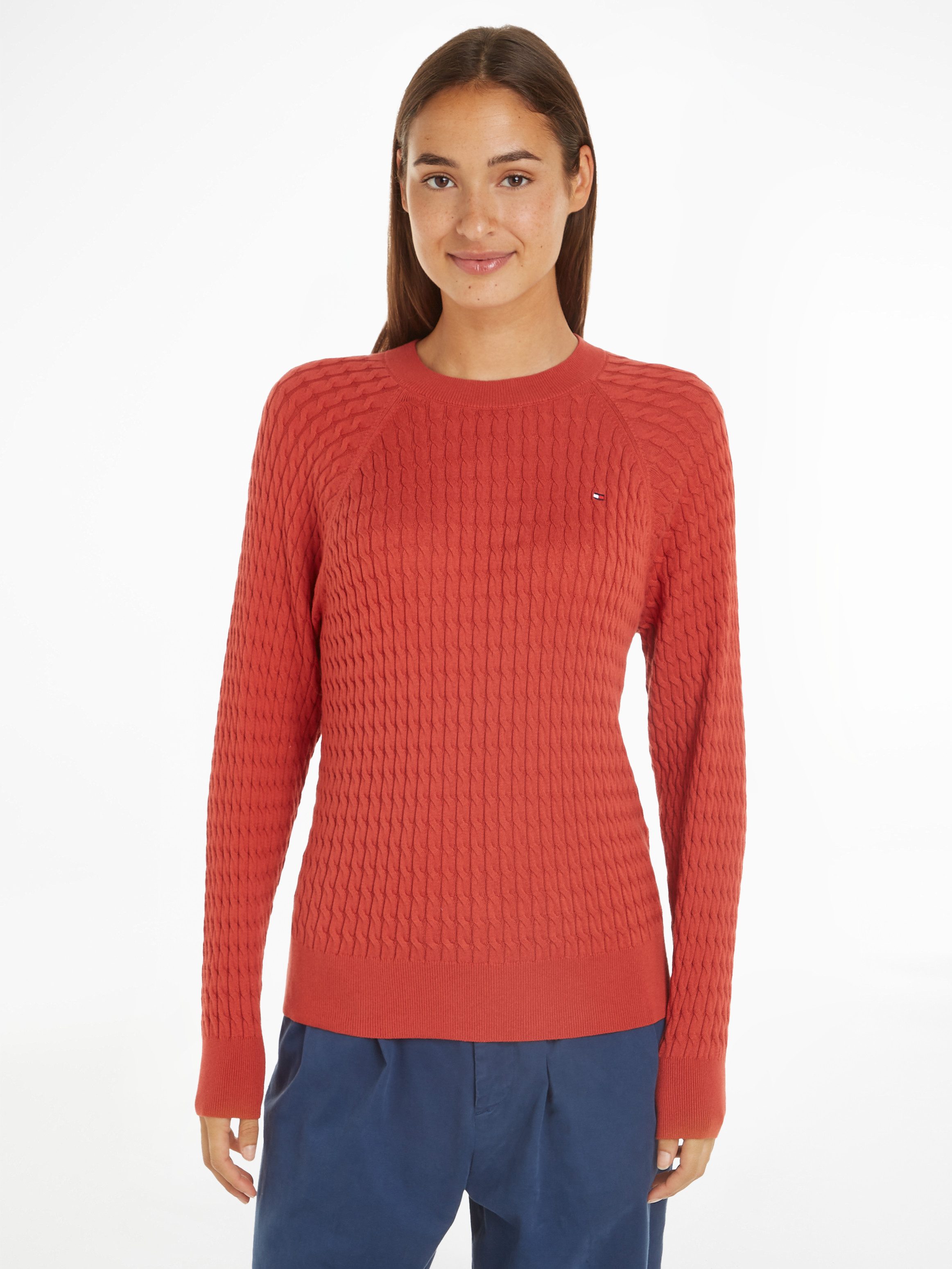 Tommy Hilfiger Trui met ronde hals CO CABLE C-NK SWEATER