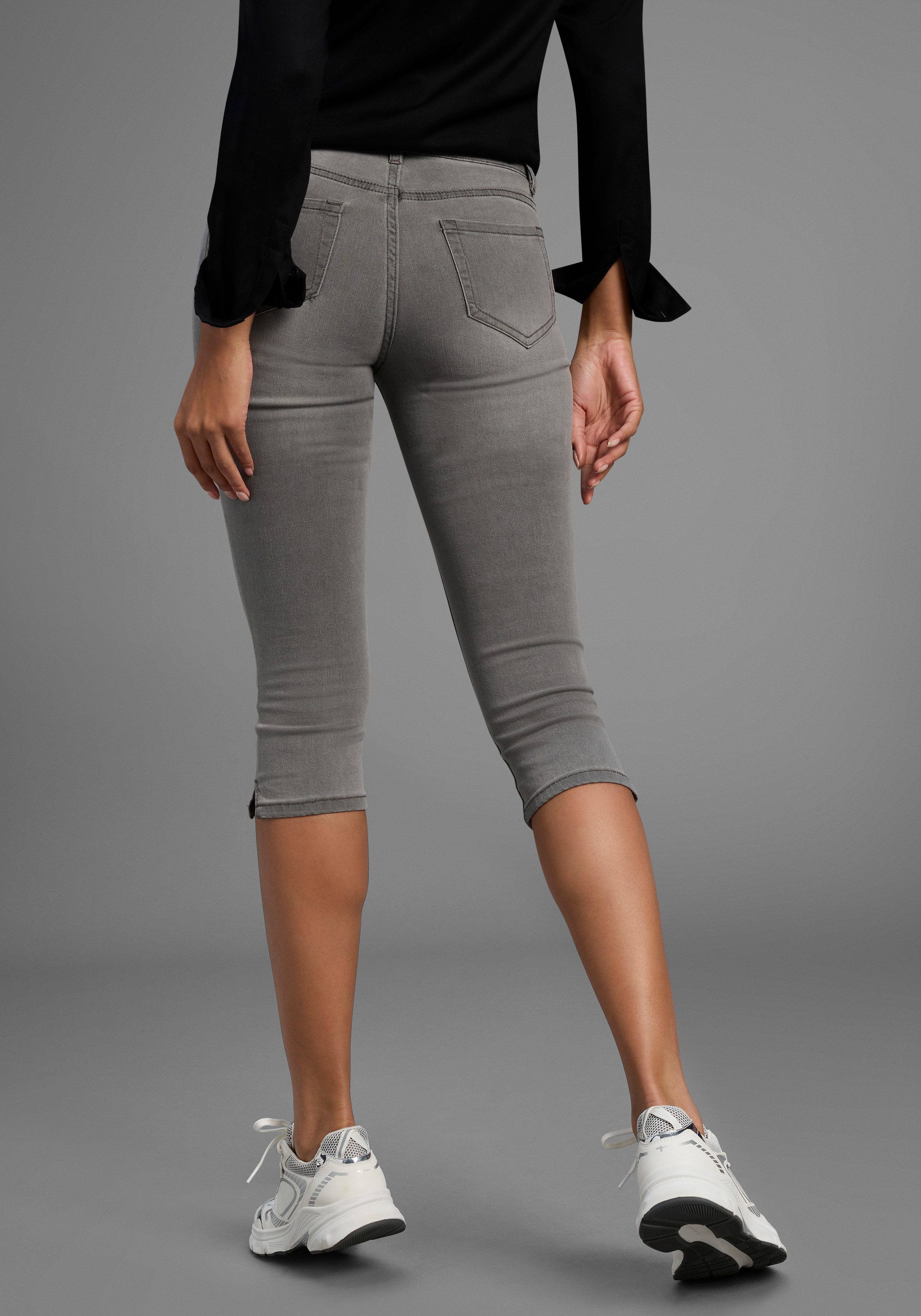Arizona Capri jeans Ultra Stretch extra-strakke snit, modieuze beenafsluiting met split