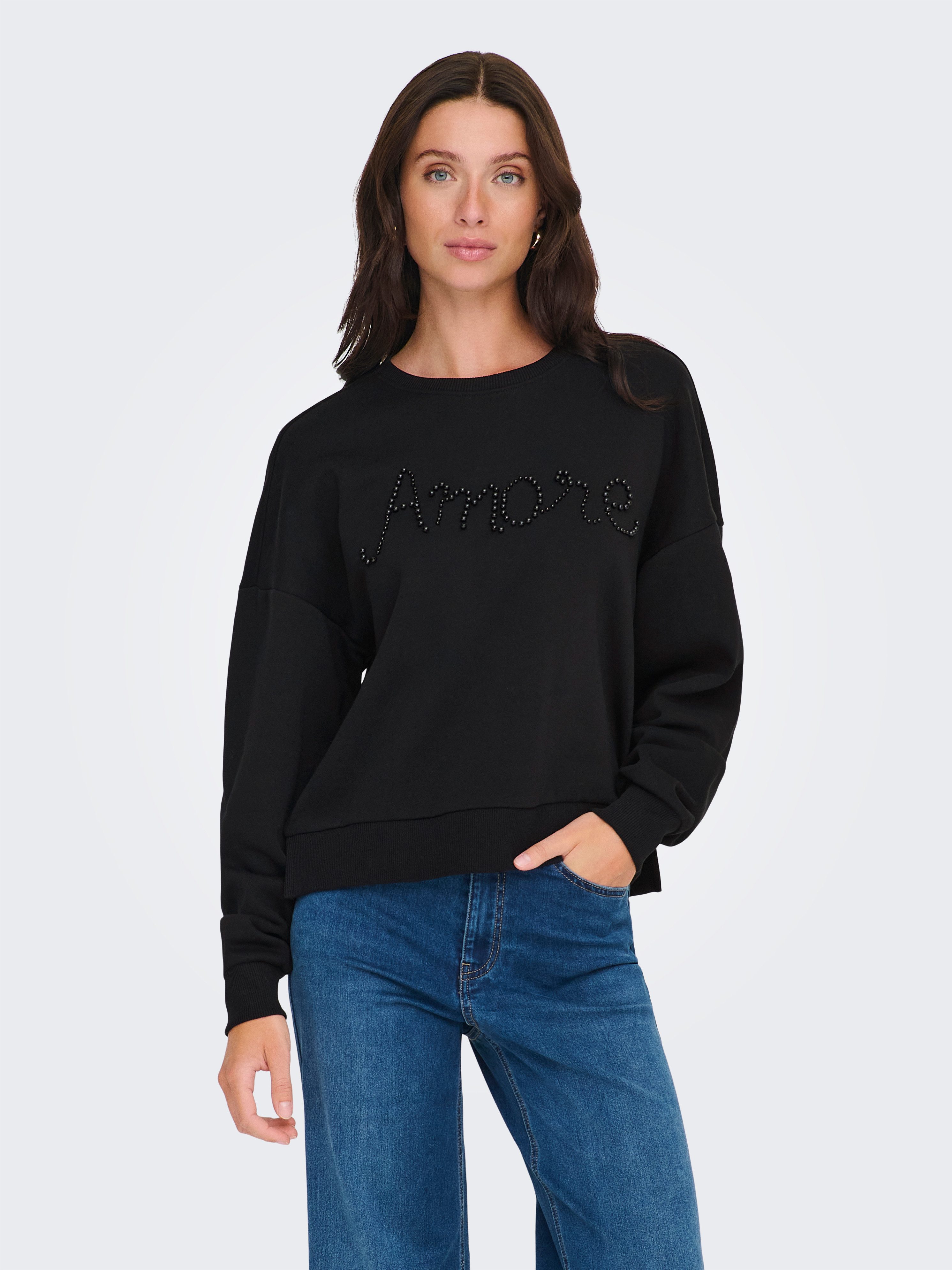Only Sweatshirt ONLJENNA L/S O-NECK EMB. BOX SWT