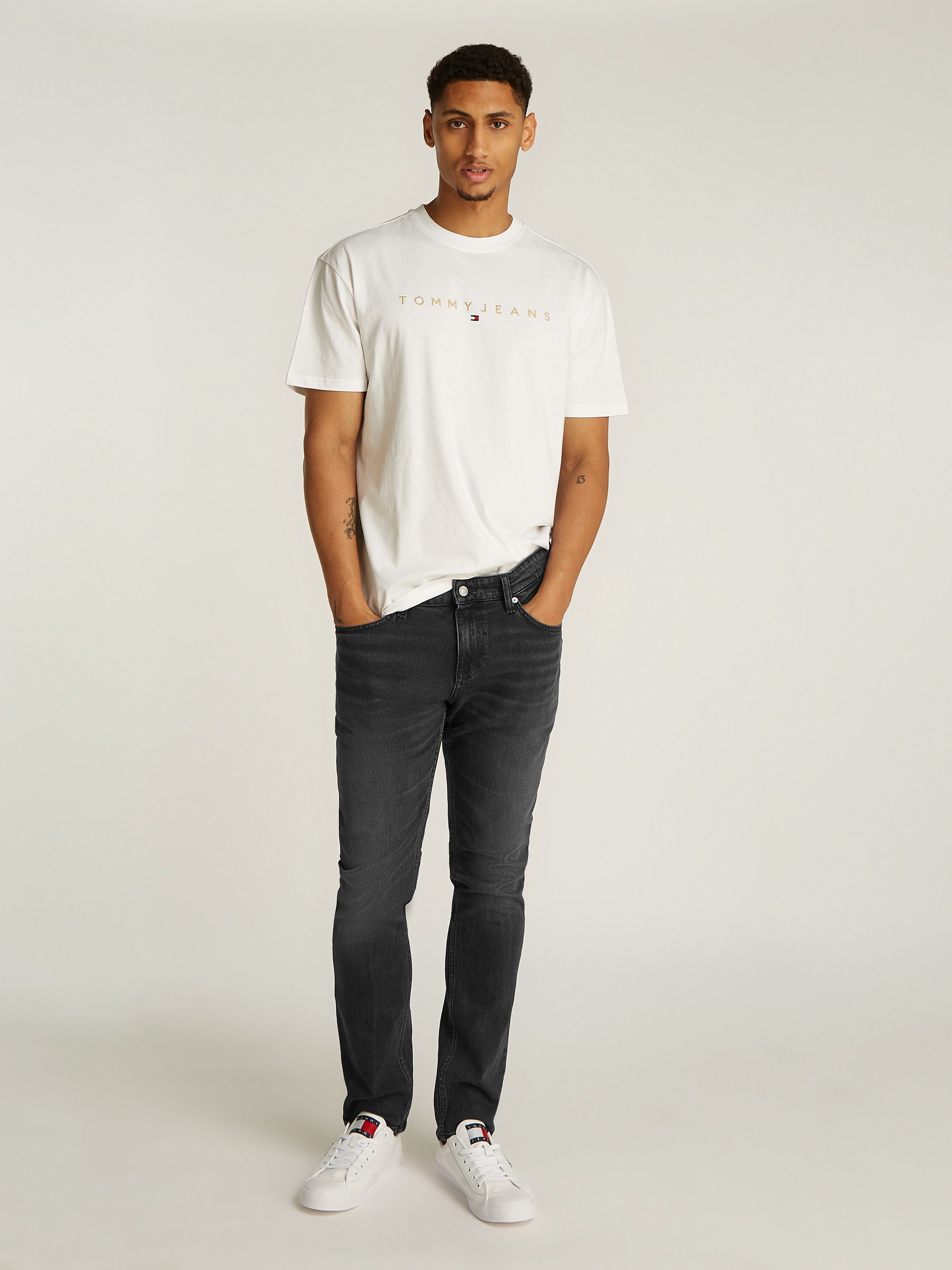 TOMMY JEANS Slim fit jeans Scanton Slim Denim met logoborduursels