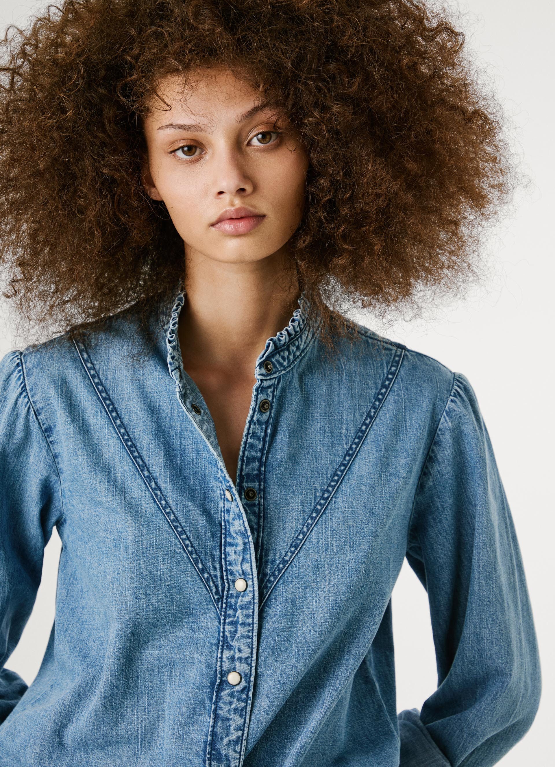 Pepe Jeans blouse REGULAR DENIM BLOUSE