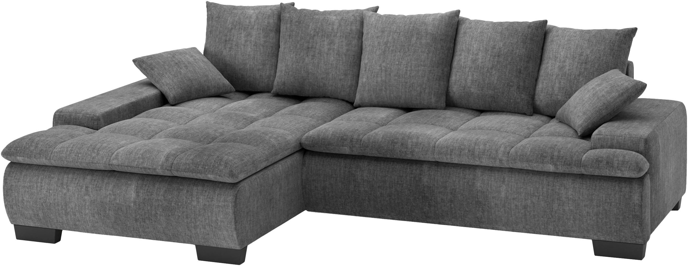 Mr. Couch Hoekbank Haiti II, L-vorm met koudschuim bekleding, optioneel met bed en bedlade grijs, hoekbanken, Breedte ligoppervlak: 225 cm, Lengte