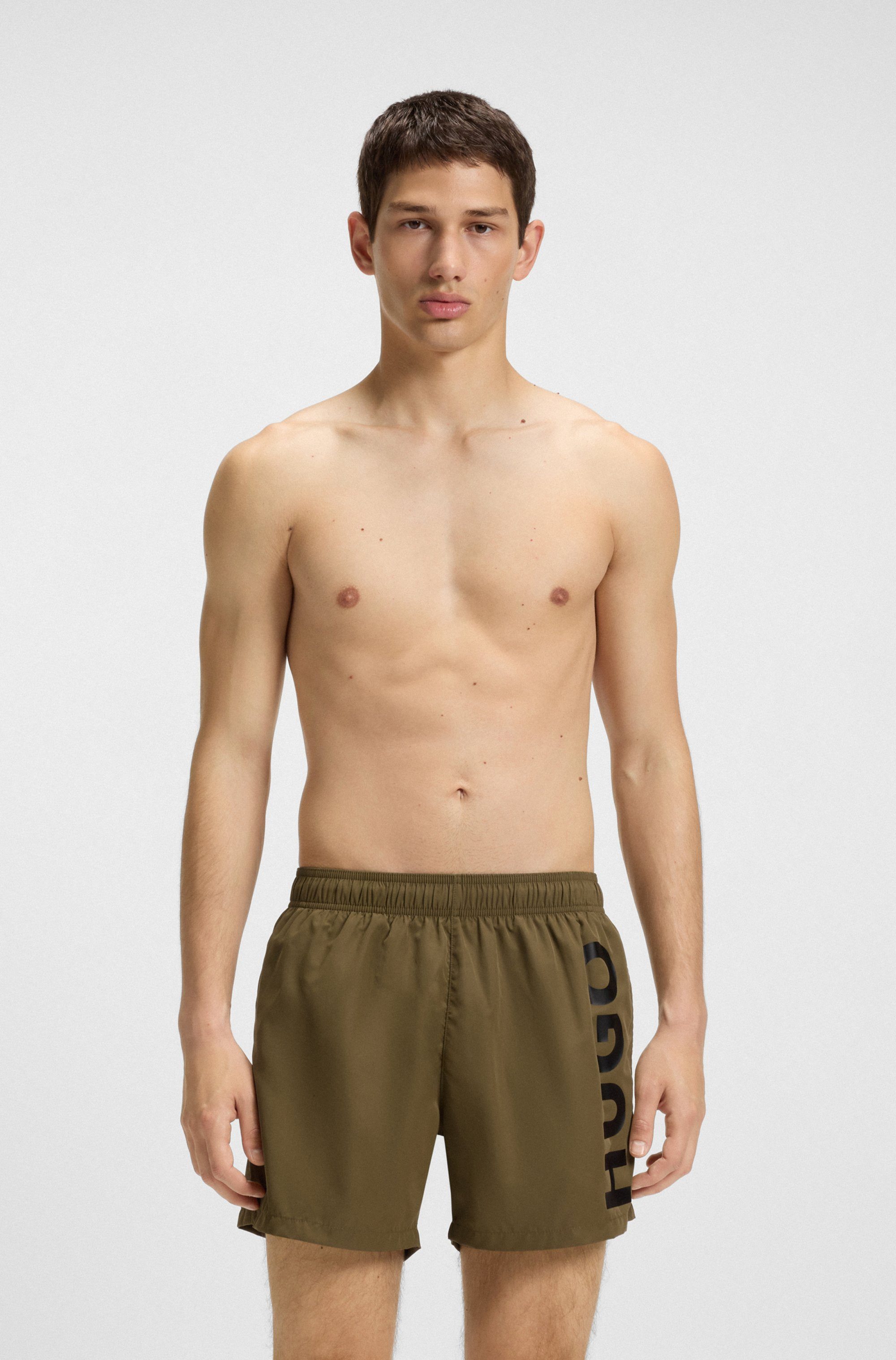 HUGO underwear Zwemshort ABAS zijwaarts met grote hugo logo-print heren zwembroeken maat XL groen
