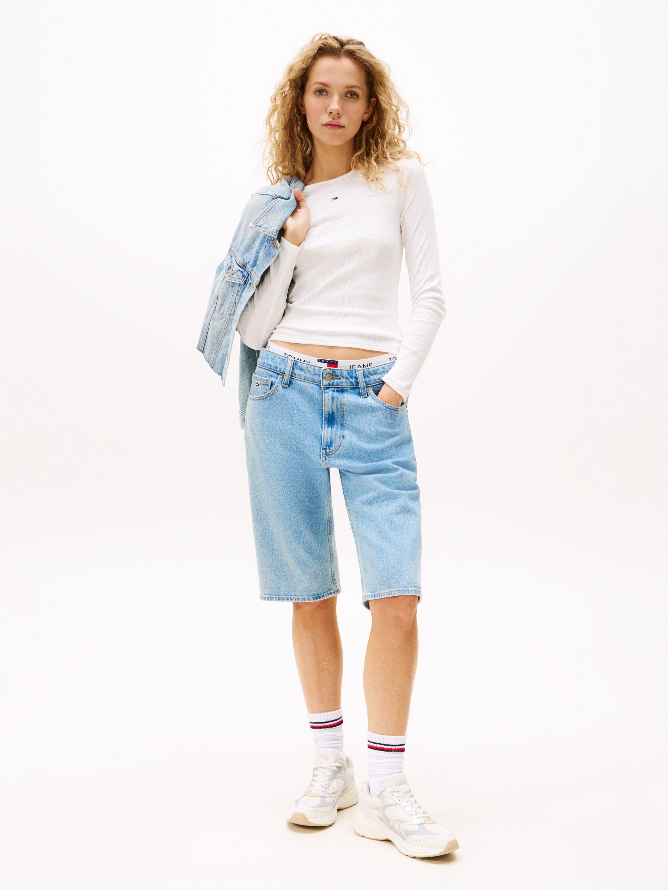 TOMMY JEANS Shirt met lange mouwen TJW SLIM ESSENTIAL RIB LS