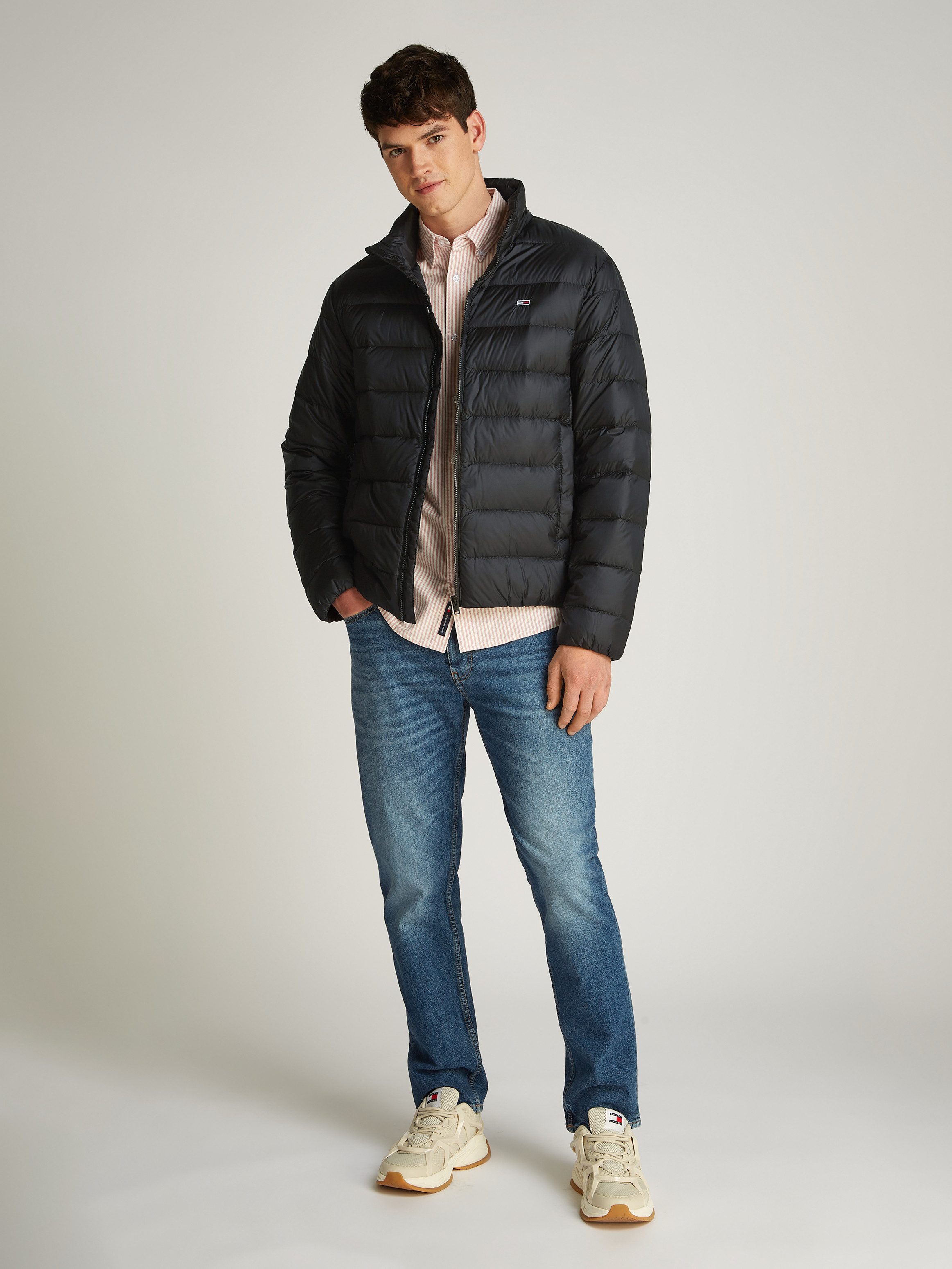 Tommy Jeans Plus Gewatteerde jas TJM LT DOWN JACKET EXT in grote maten logoborduring ritszakken