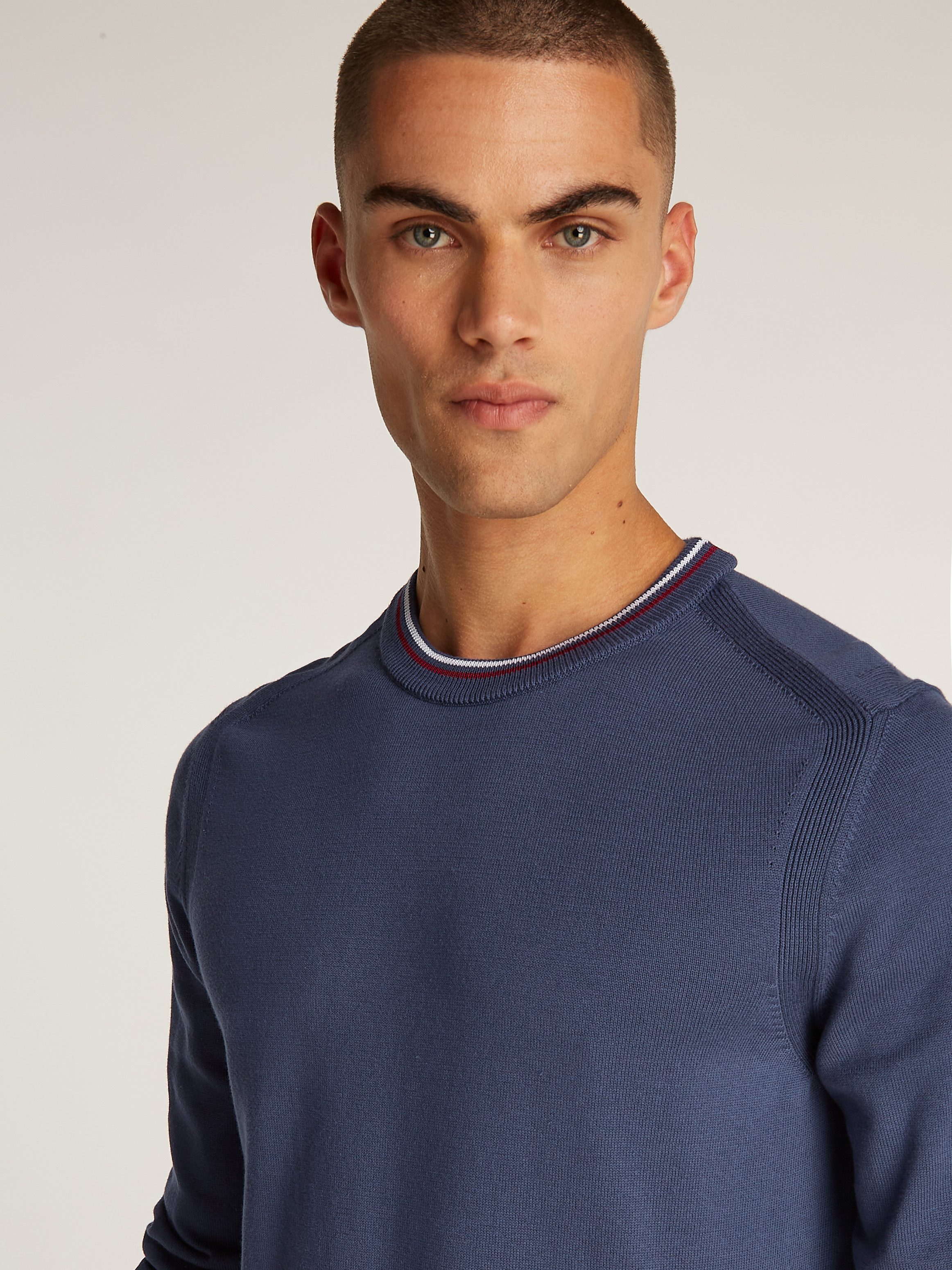 Tommy Hilfiger Trui met ronde hals RWB COTTON CREW NECK kleuraccenten in tommy kleuren