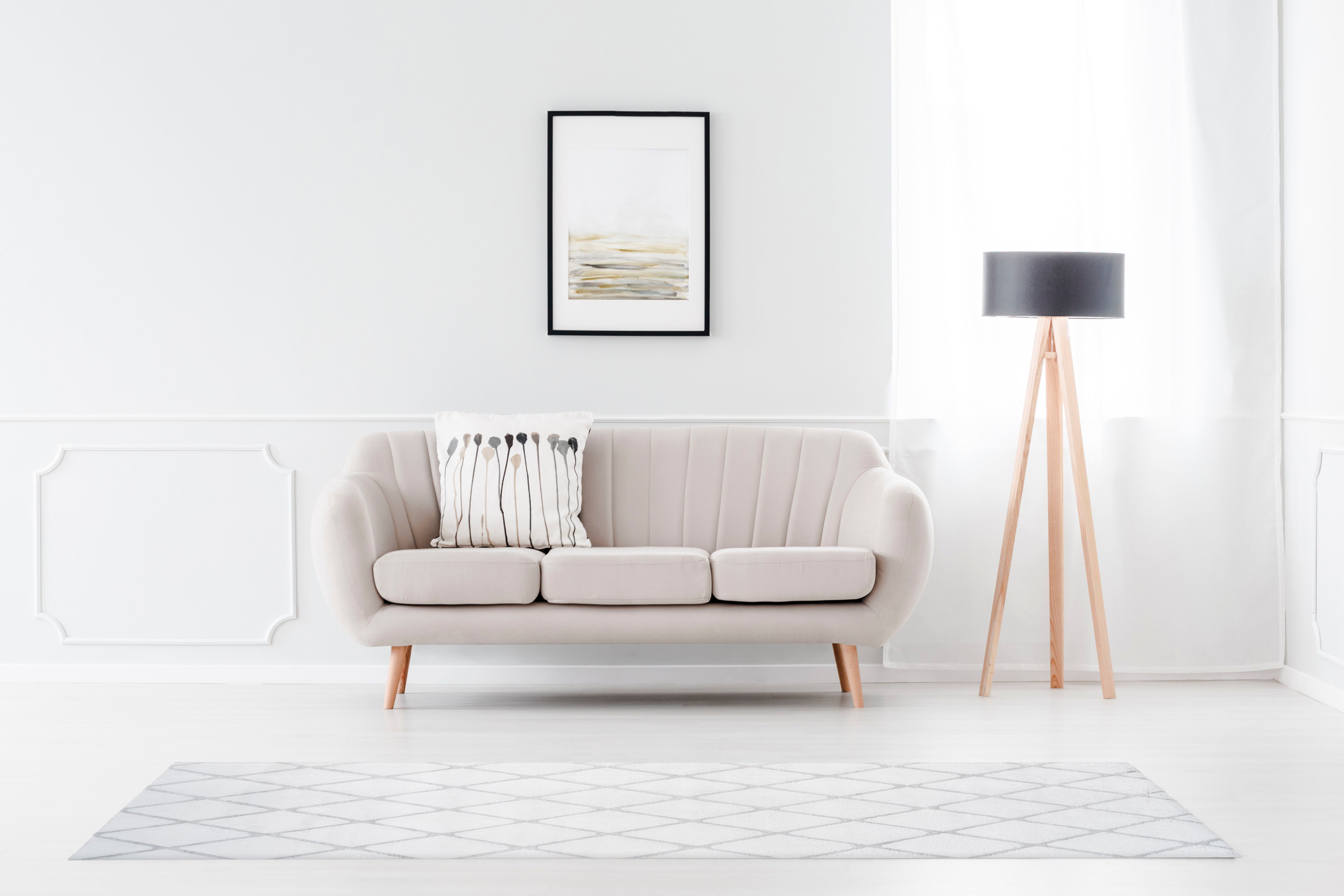 my home Loper Tilana bijzonder zacht door microvezel, ruitdessin lopers maat 80x250 cm wit