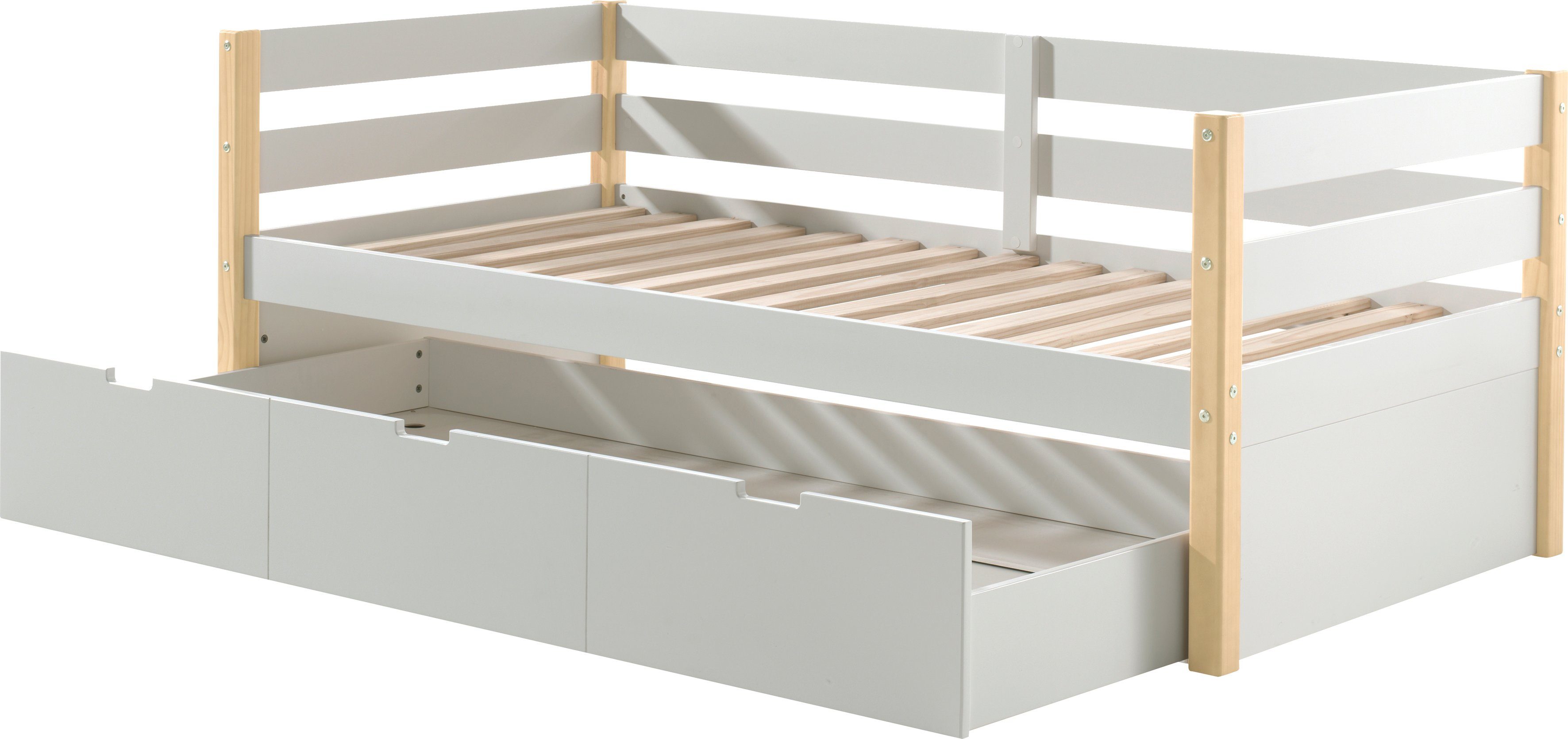 Vipack 1-persoonsledikant Magrit, stapelbed met zijbouw, ligoppervlak 90 x 200 cm