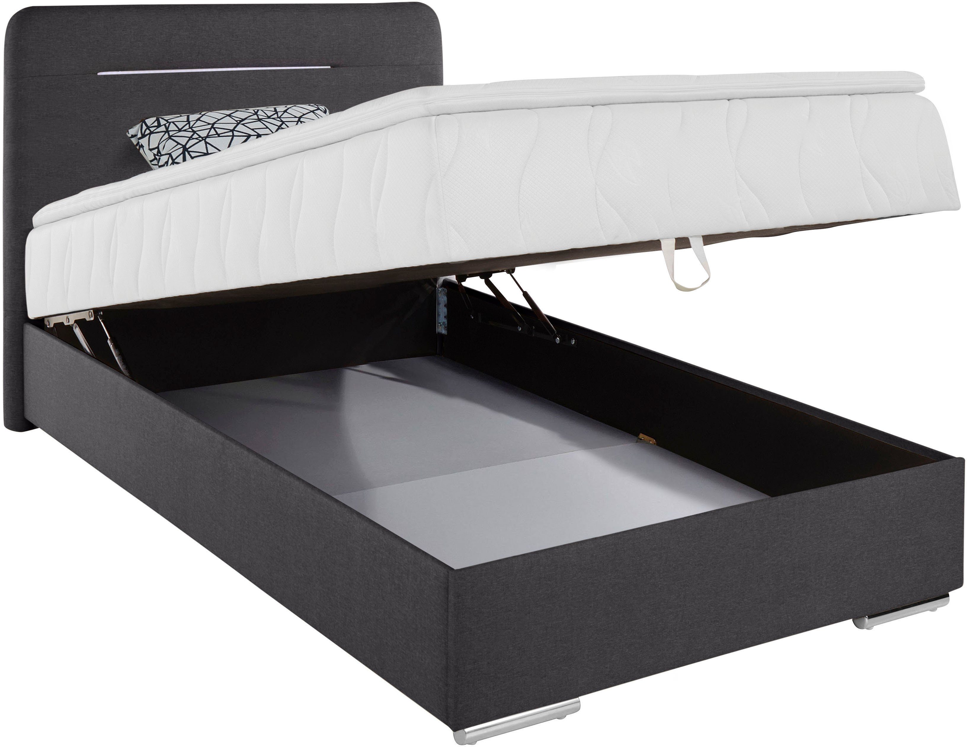 COTTA Boxspring Lighstar inclusief ledverlichting, topmatras, bedkist en sierkussen