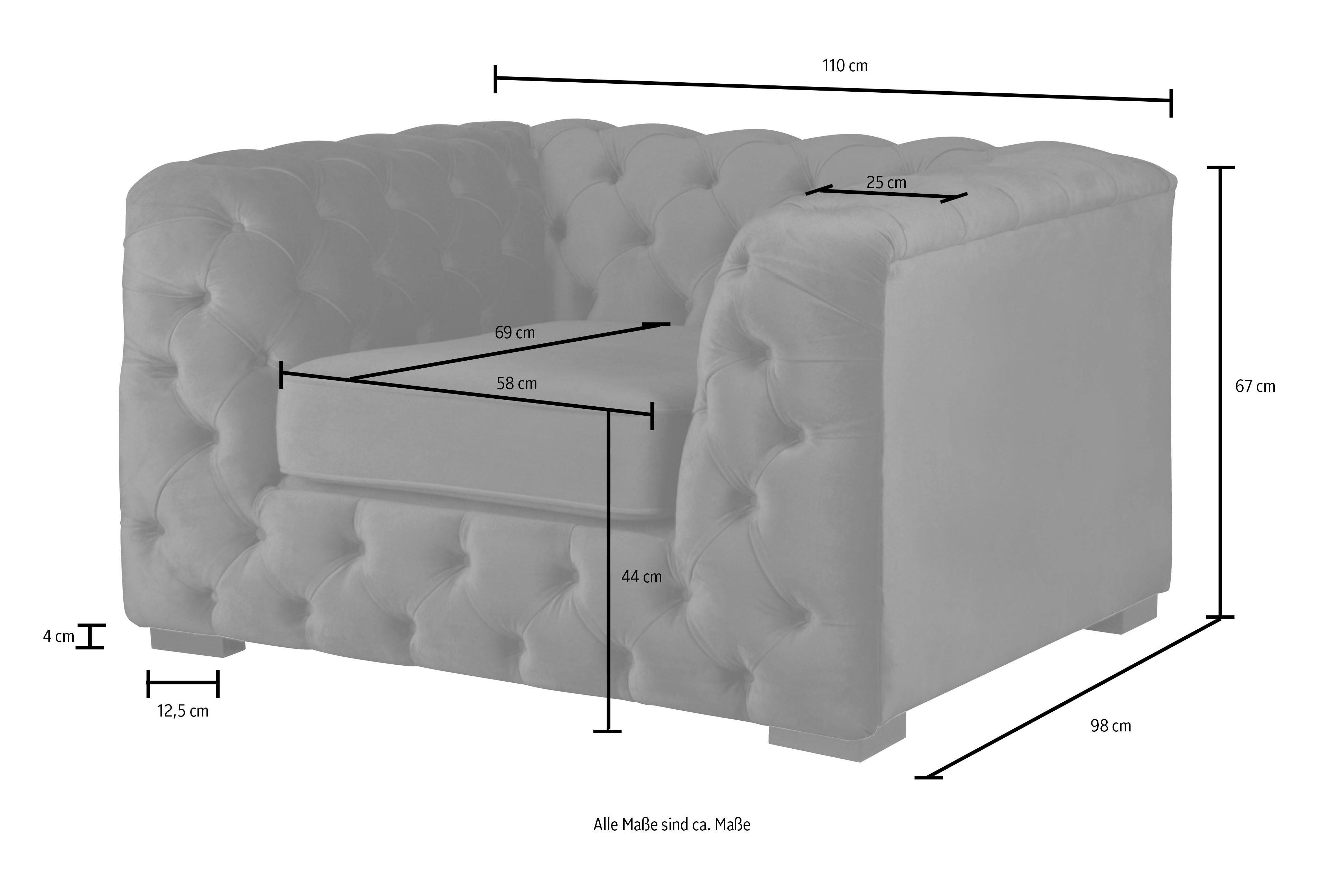 Guido Maria Kretschmer Home&Living Chesterfield-fauteuil Kalina stoel klassieke chesterfield knoopdetails, zeer hoogwaardige afwerking
