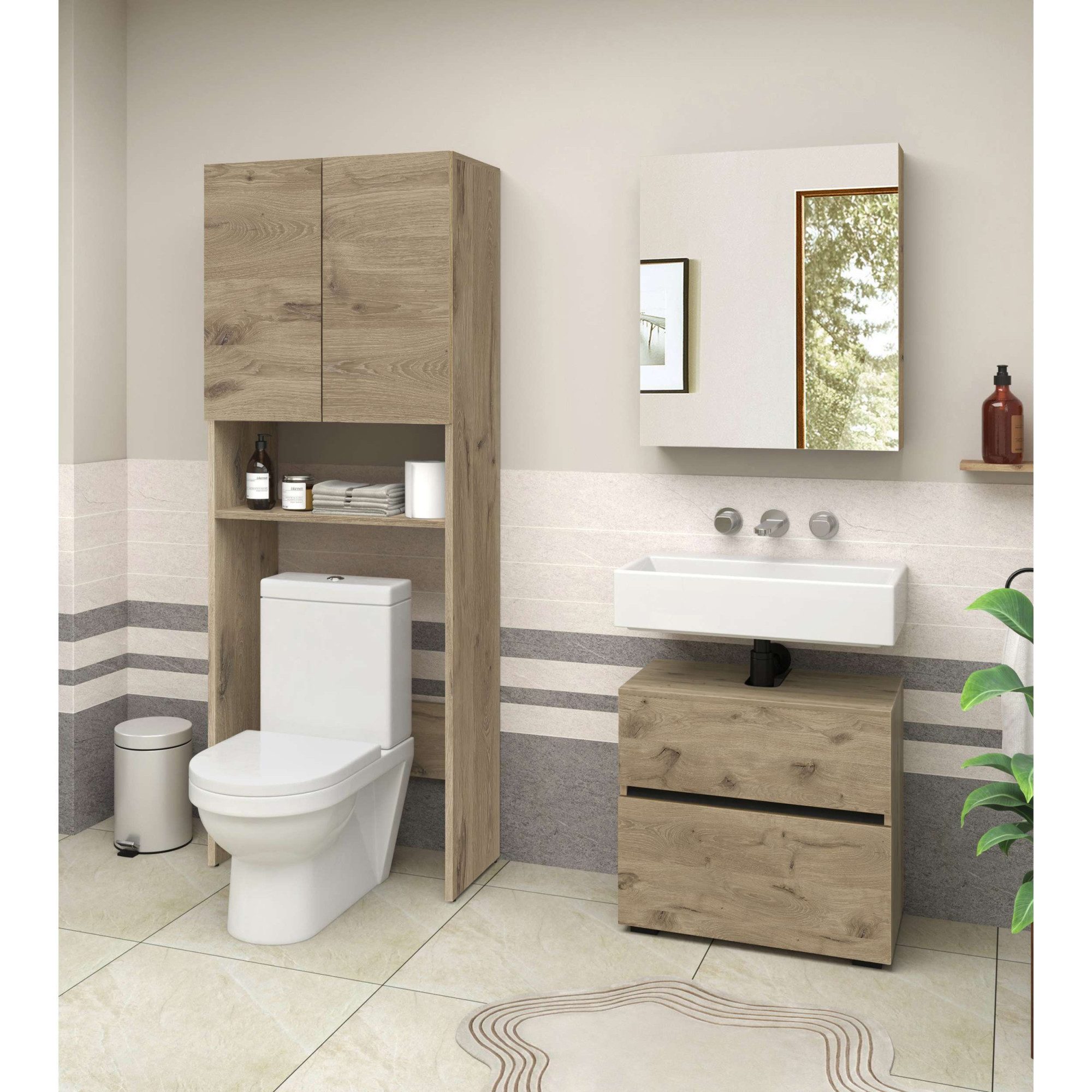 Home affaire Kast voor wasmachine Wisla met 2 deuren, breedte 68 cm, hoogte 180 cm