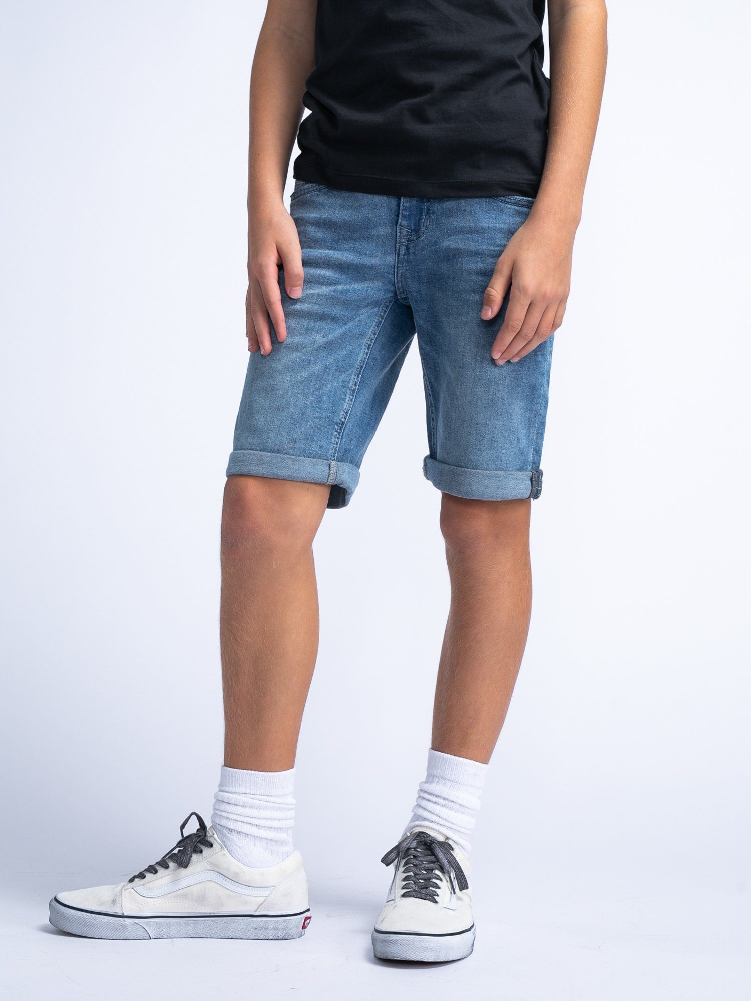 Petrol Industries Jeansshort met stretch, voor jongens jongens shorts maat 116 blauw