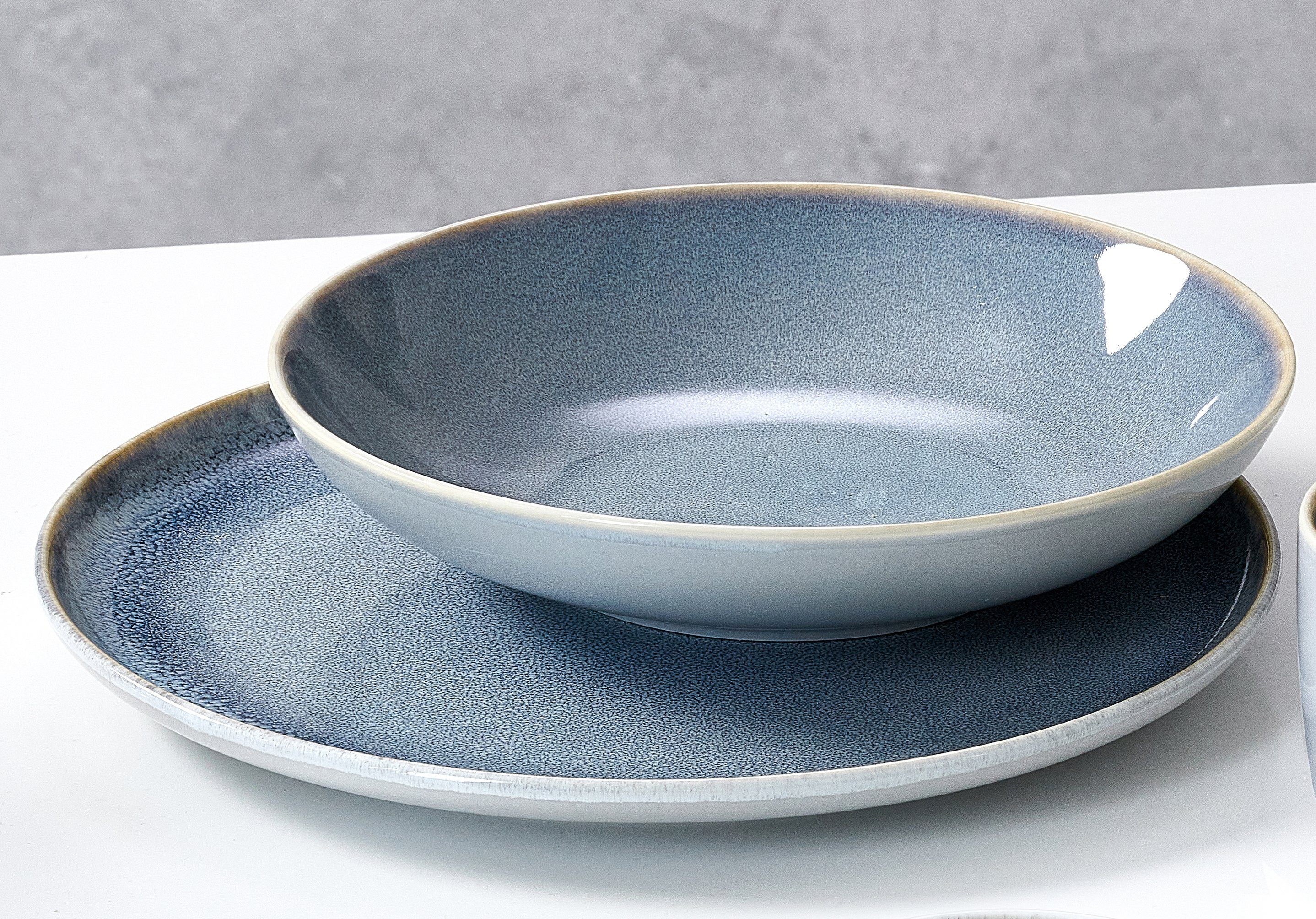 Ritzenhoff & Breker Eetservies Bordenset, Serviesset Skagen Ston Reactief glazuur, 8 delen, voor 4 personen (set, 8-delig)