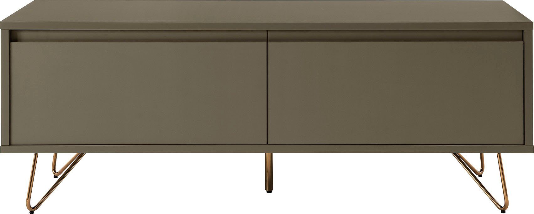 SalesFever Tv-meubel Commode met kleppendempers, hairpin benen lowboards maat 120x40x45 cm grijs
