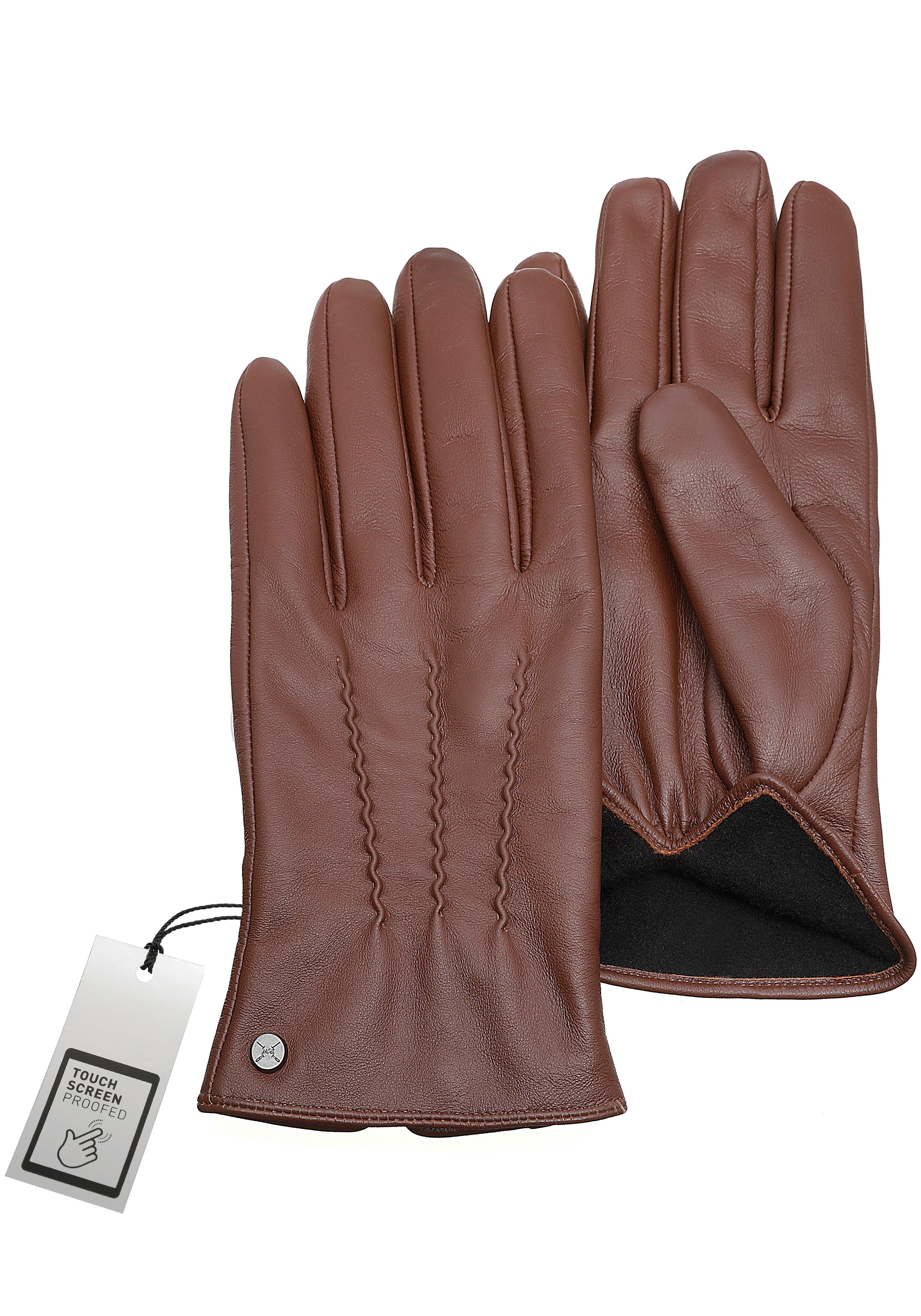 PEARLWOOD Leren handschoenen Gates , zachte binnenvoering van fleece