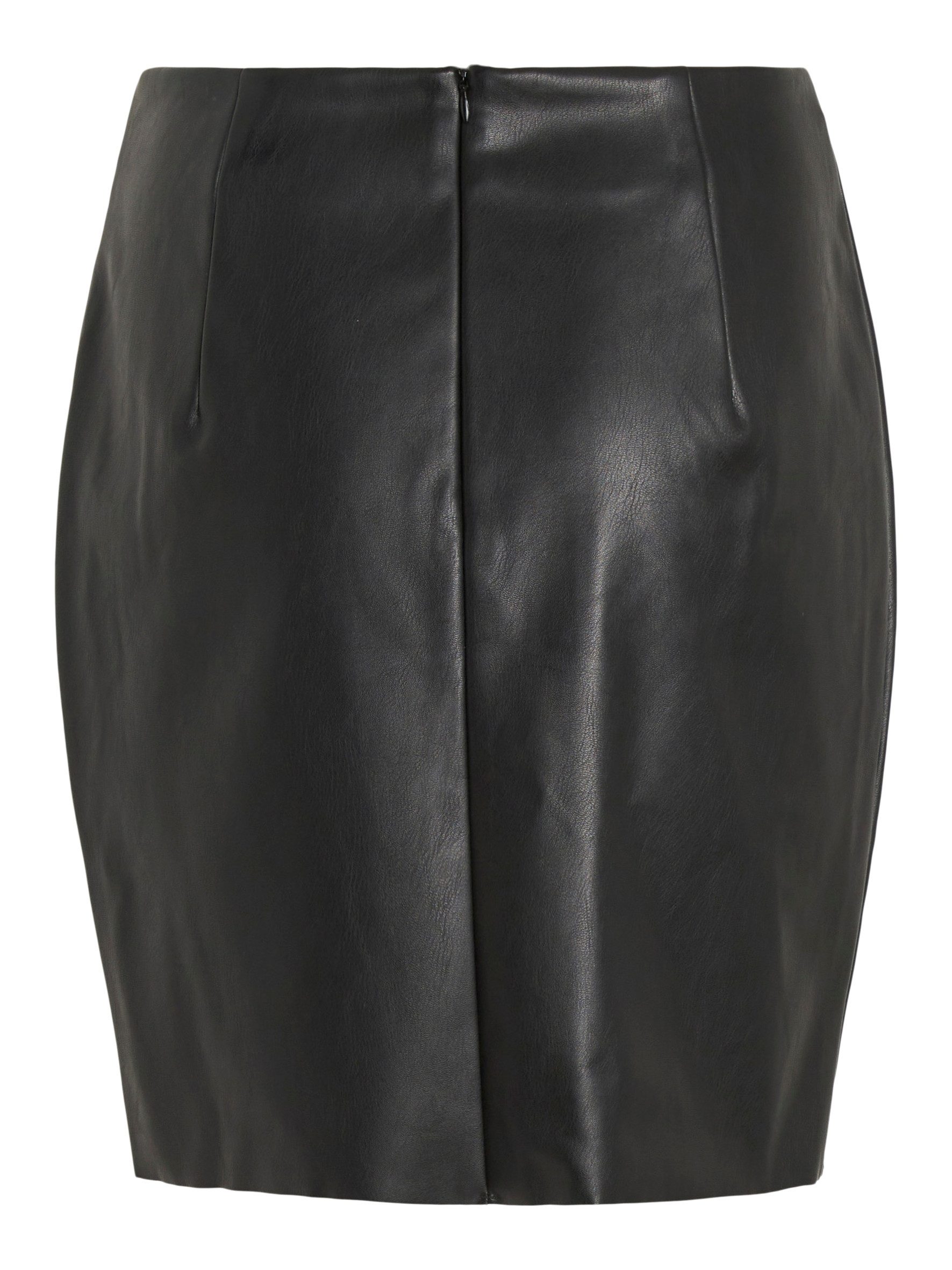Vila Imitatieleren rok VIDAGMAR HW COATED SKIRT - NOOS