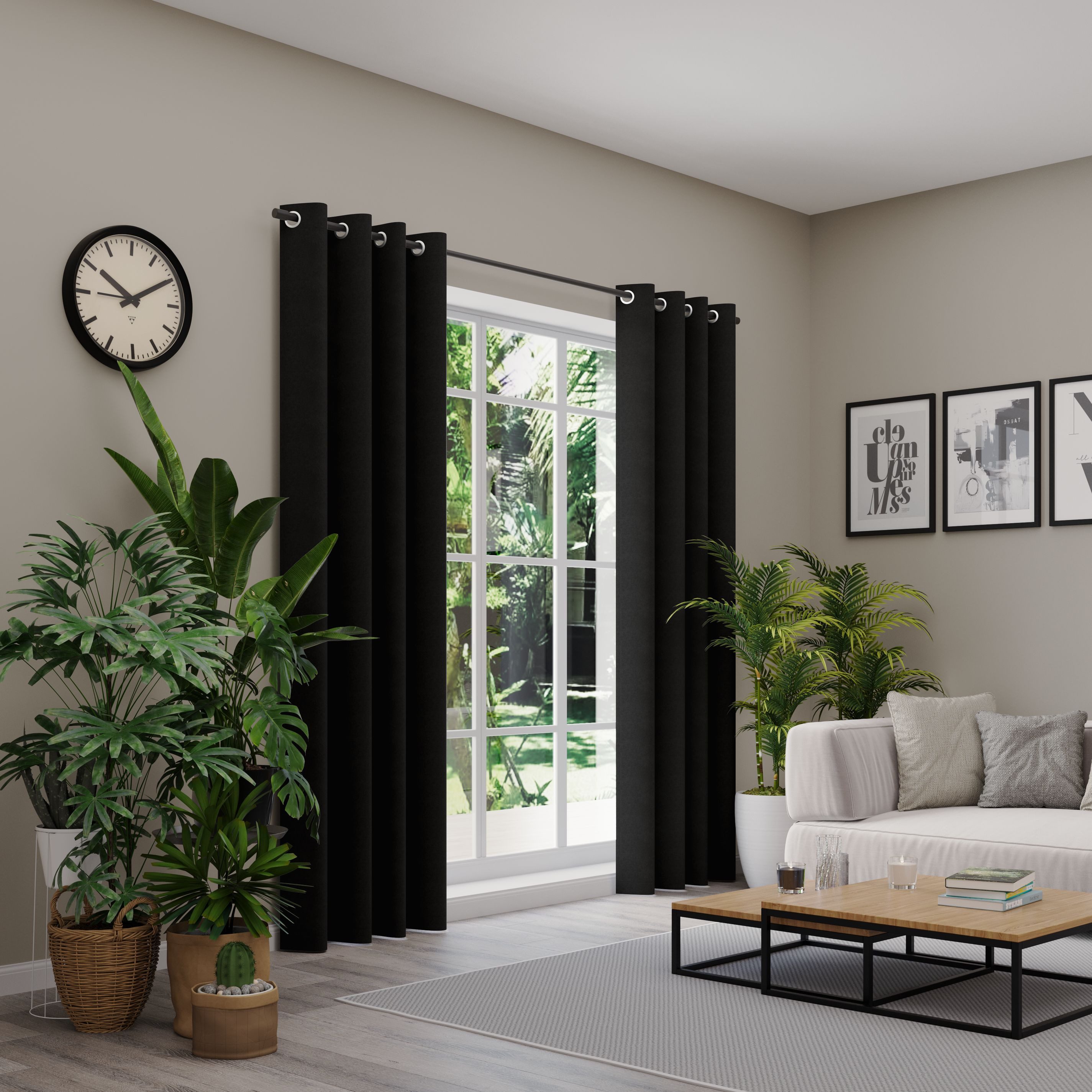 Neutex for you! Gordijn op maat VELVETDREAM Uni blackout met fluweelachtige oppervlakte (1 stuk) gordijnen & jaloezieën maat 137 cm x 275 cm zwart