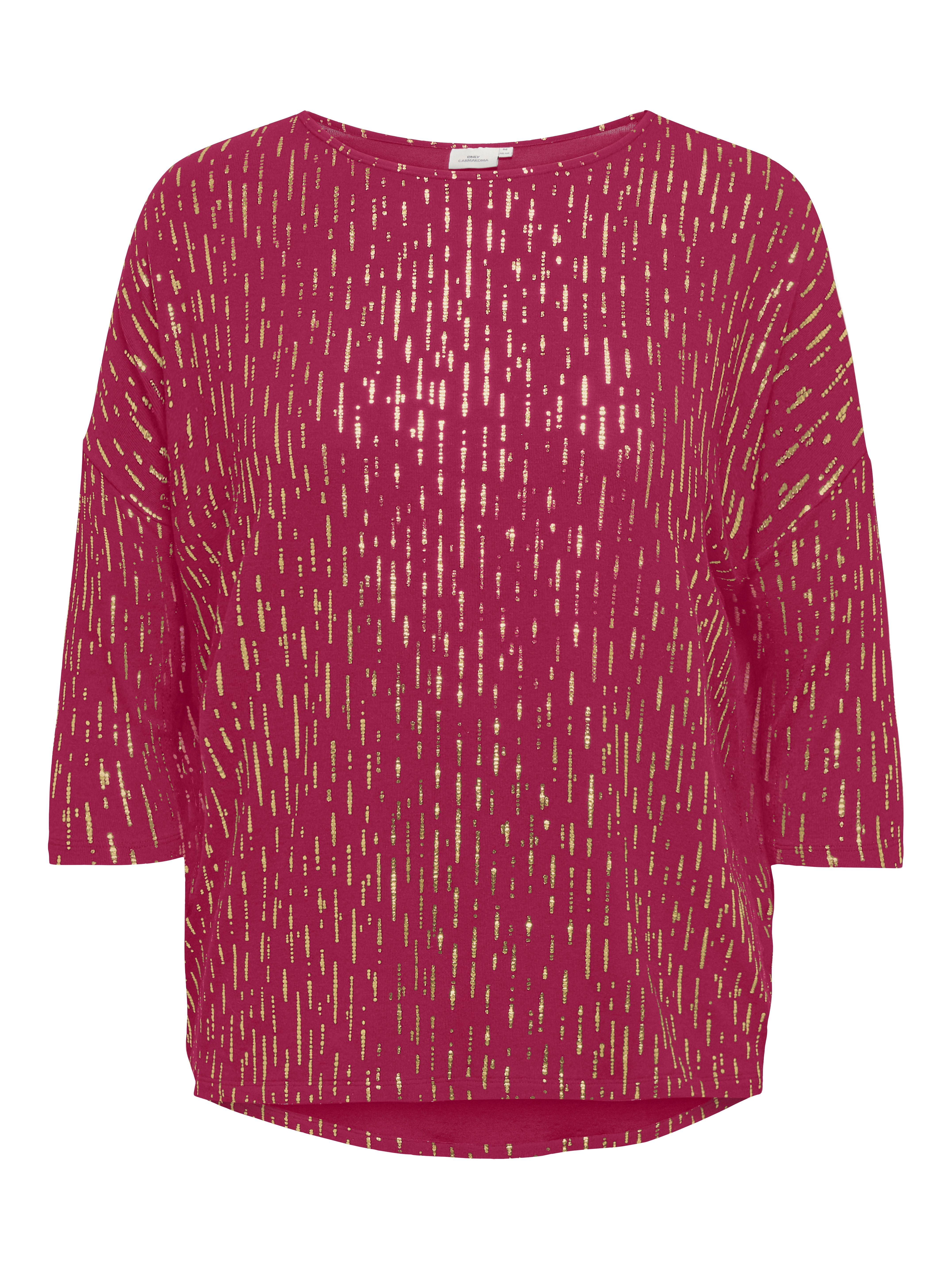 ONLY CARMAKOMA Shirt met ronde hals CARFOILA 3/4 O-NECK TOP JRS BF