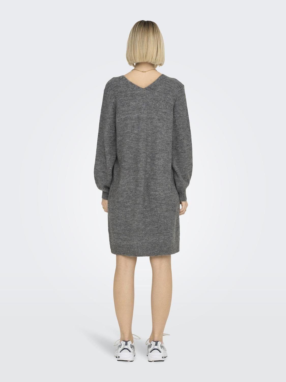 JDY Gebreide jurk JDYELANORA L/S V-NECK DRESS KNT NOOS