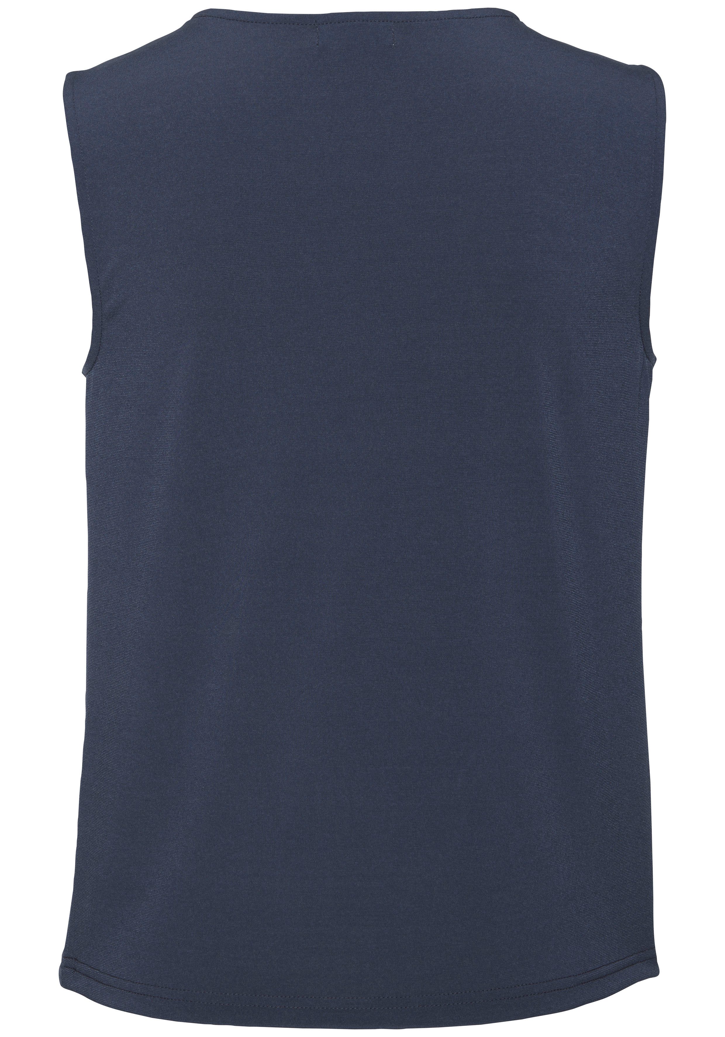 Lascana Tanktop van gladde jerseykwaliteit met cut-out elegant zomertop kreukvrij