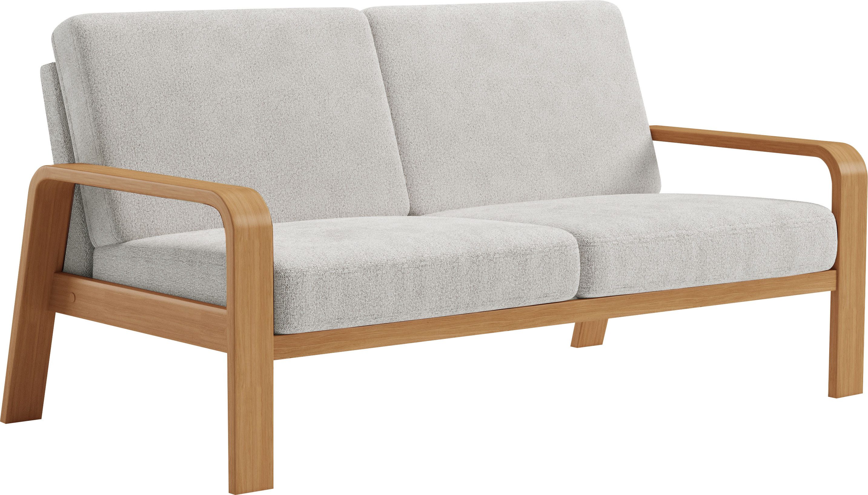 sit&more 2,5-zitsbank Kolding Armleuningen van eikenkleurig beukenhout, verschillende bekledingen en kleuren