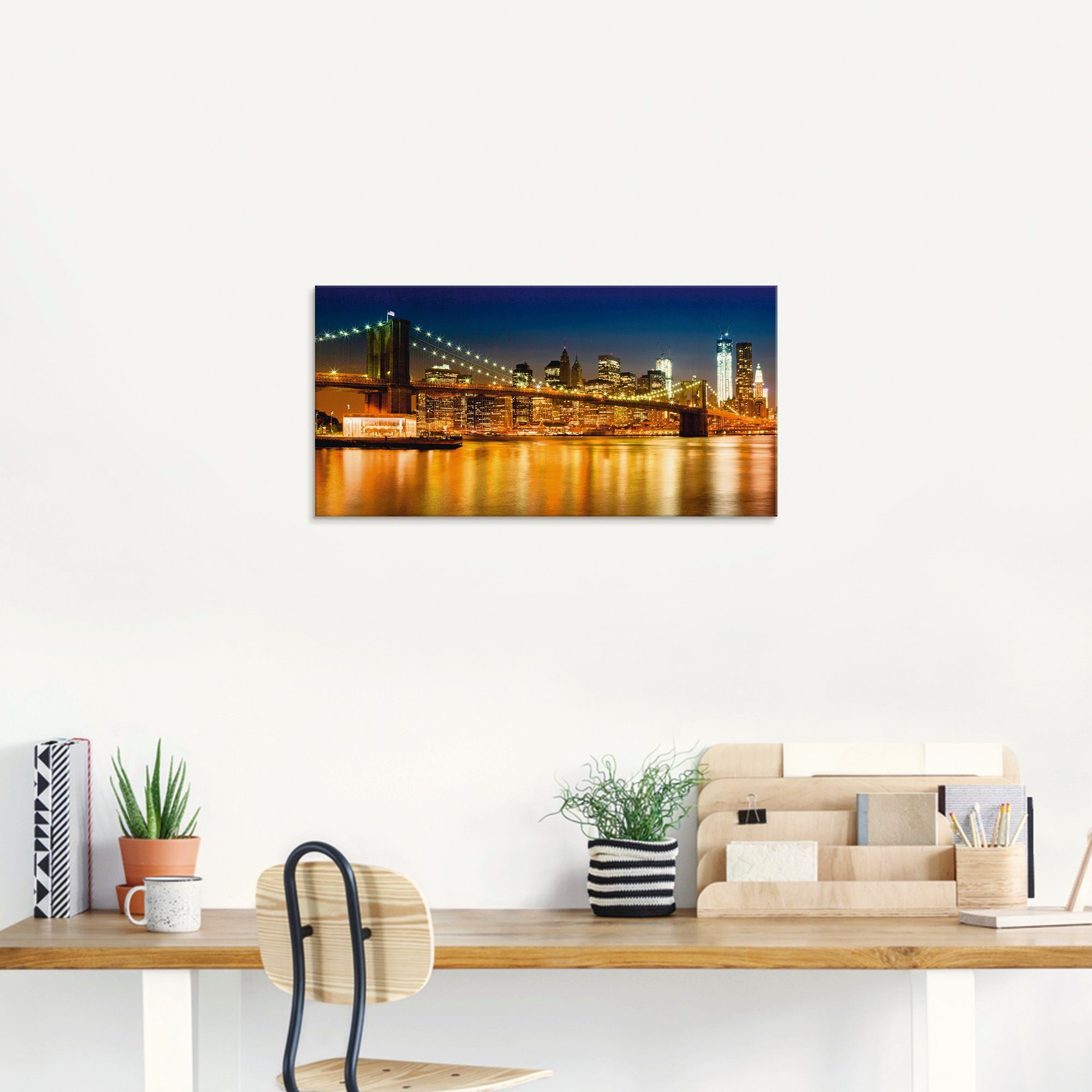 Artland Print op glas Nachtelijke skyline Manhattan