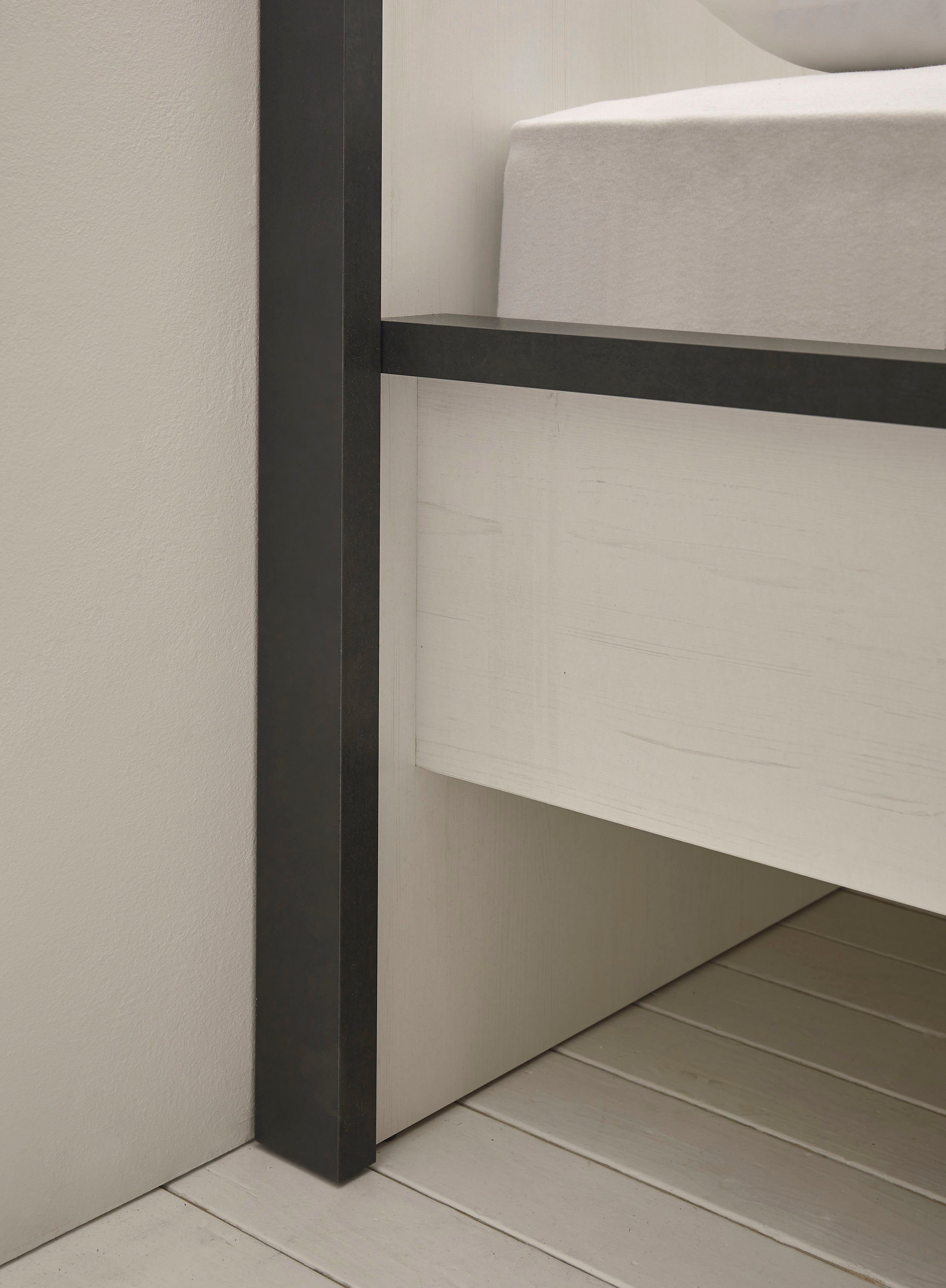 Home affaire Slaapkamerserie Sherwood Ligoppervlak 140 x 200 cm, kast 3-deurs 161 cm breed (4-delig)