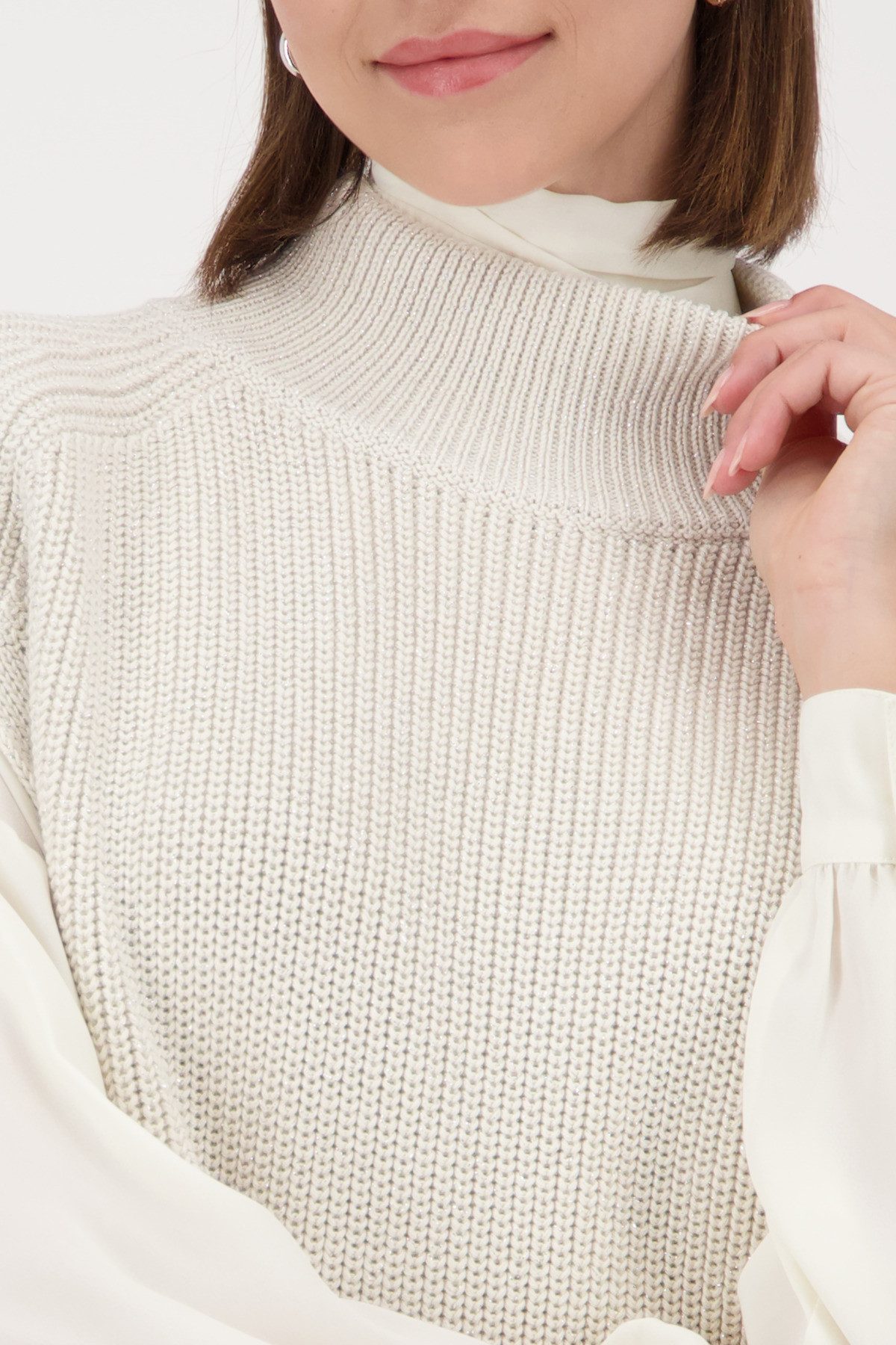 Monari Slip-over Regular fit met staande kraag