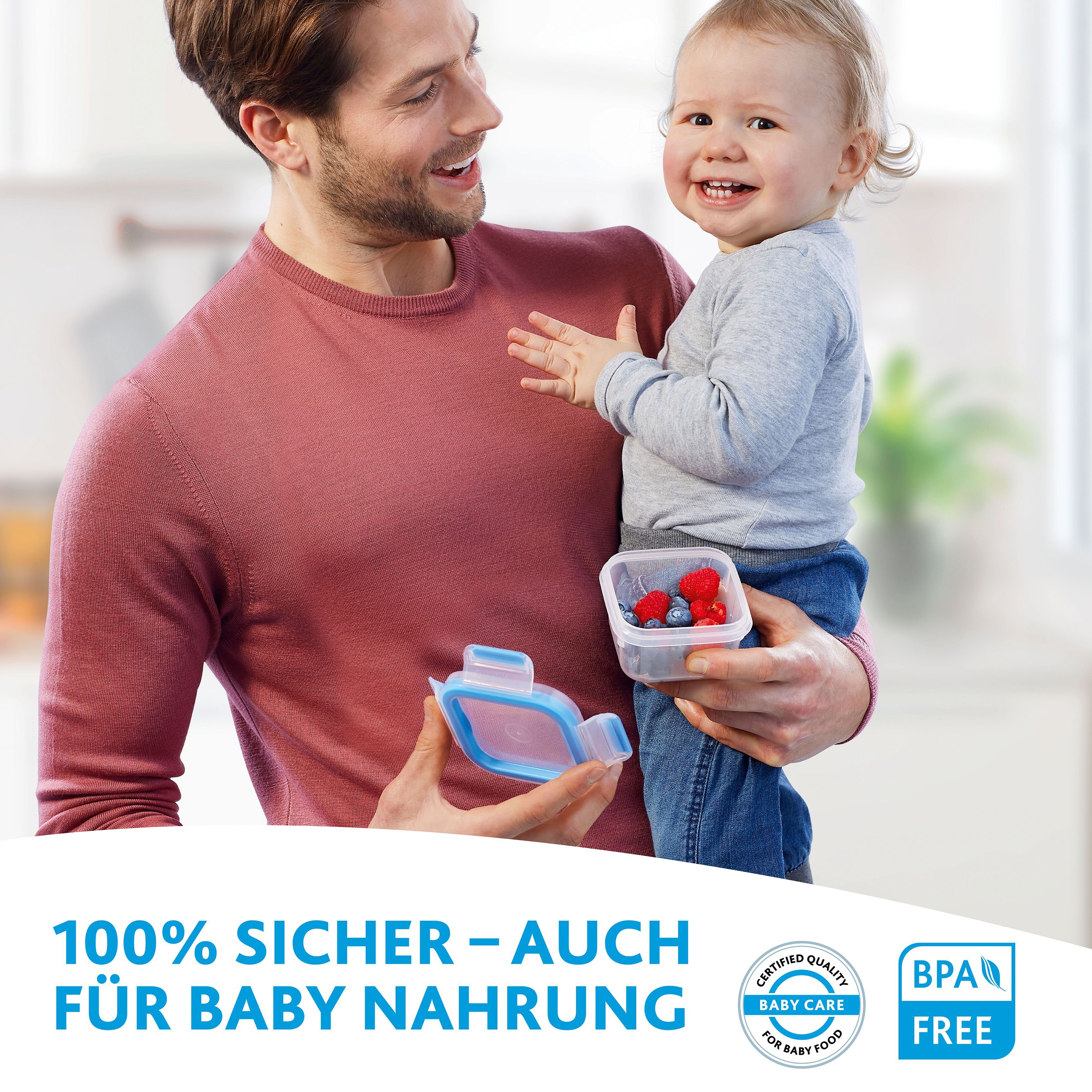 Emsa Vershoudtrommel Clip & Close Set: 10-delig, 5x0,8L, 5x deksel, kunststof, hygiënisch, versheidafdichting (set, 10-delig)