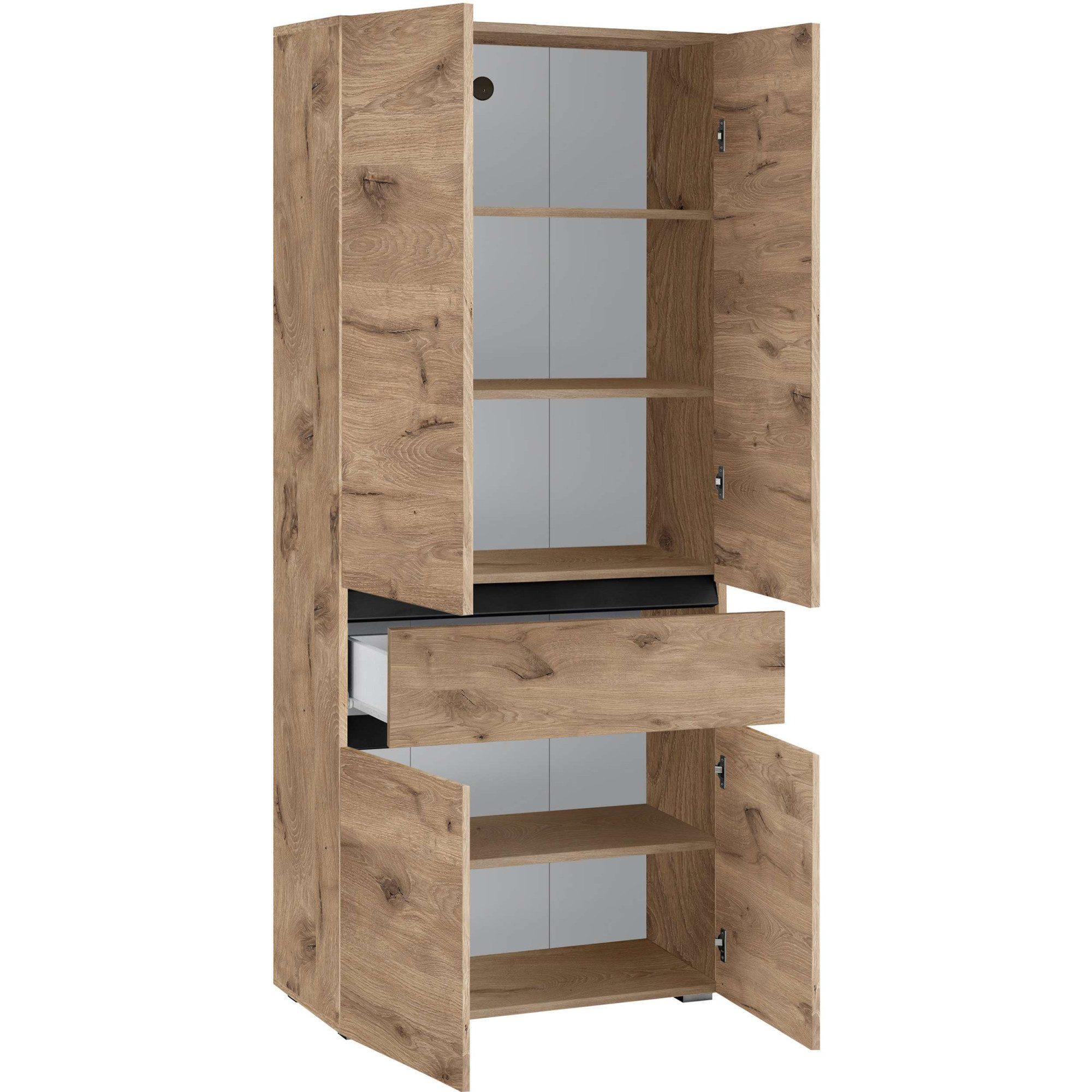 Home affaire Hoge kast Wisla met 4 deuren & 1 lade, breedte 76 cm, hoogte 180 cm